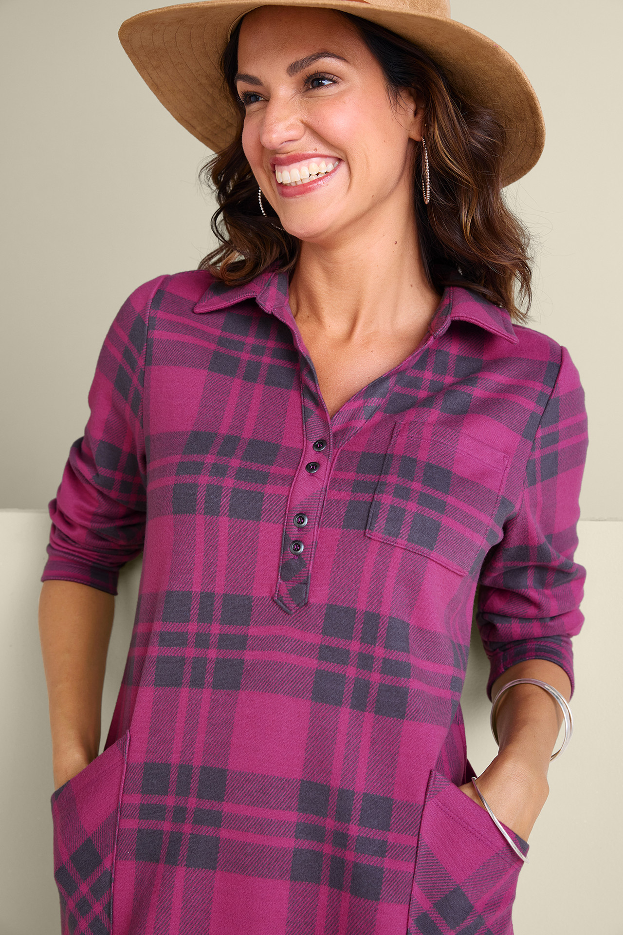 Paramount Plaid Dress - Soft Surroundings Outlet