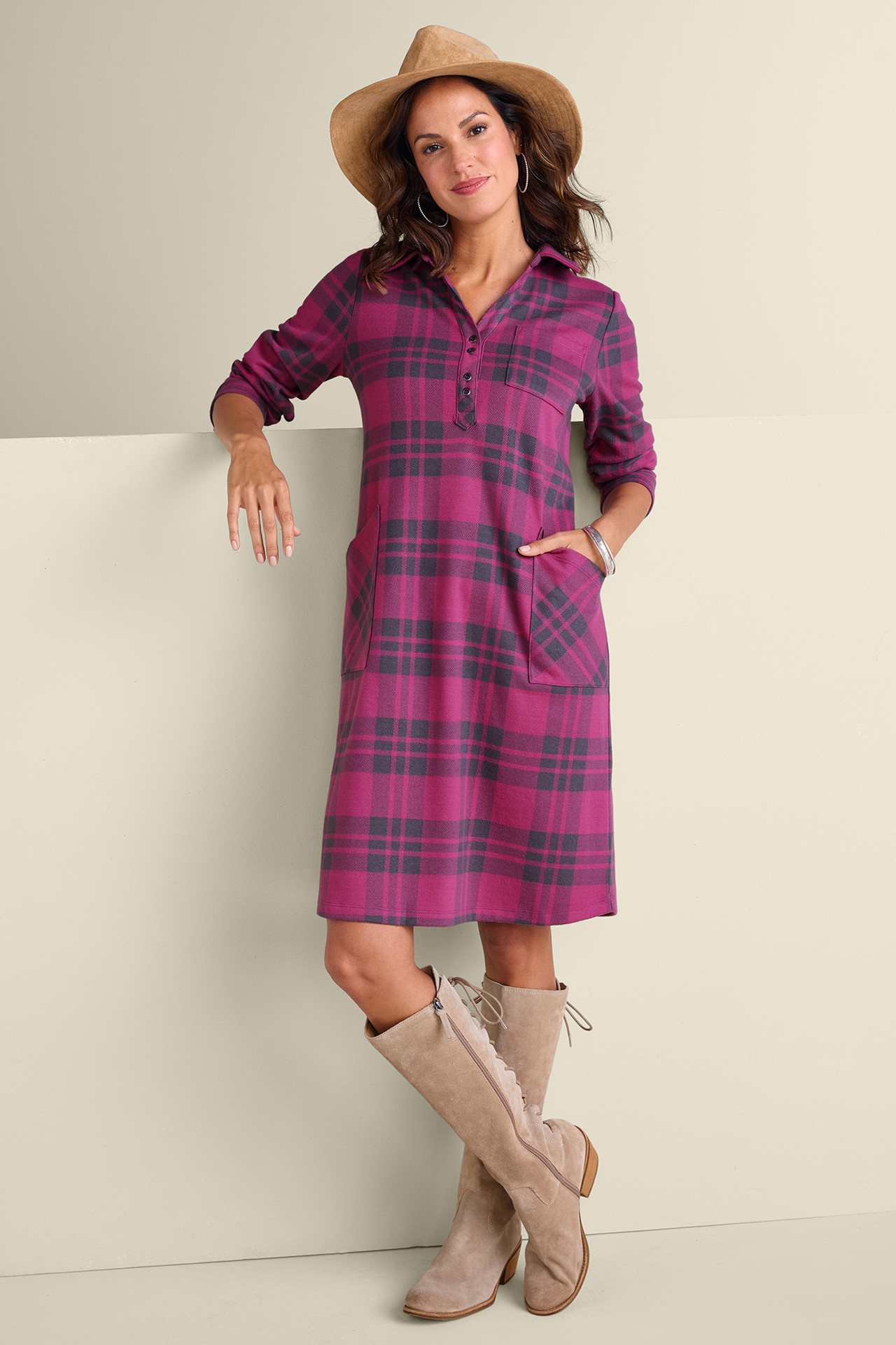 Paramount Plaid Dress - Soft Surroundings Outlet