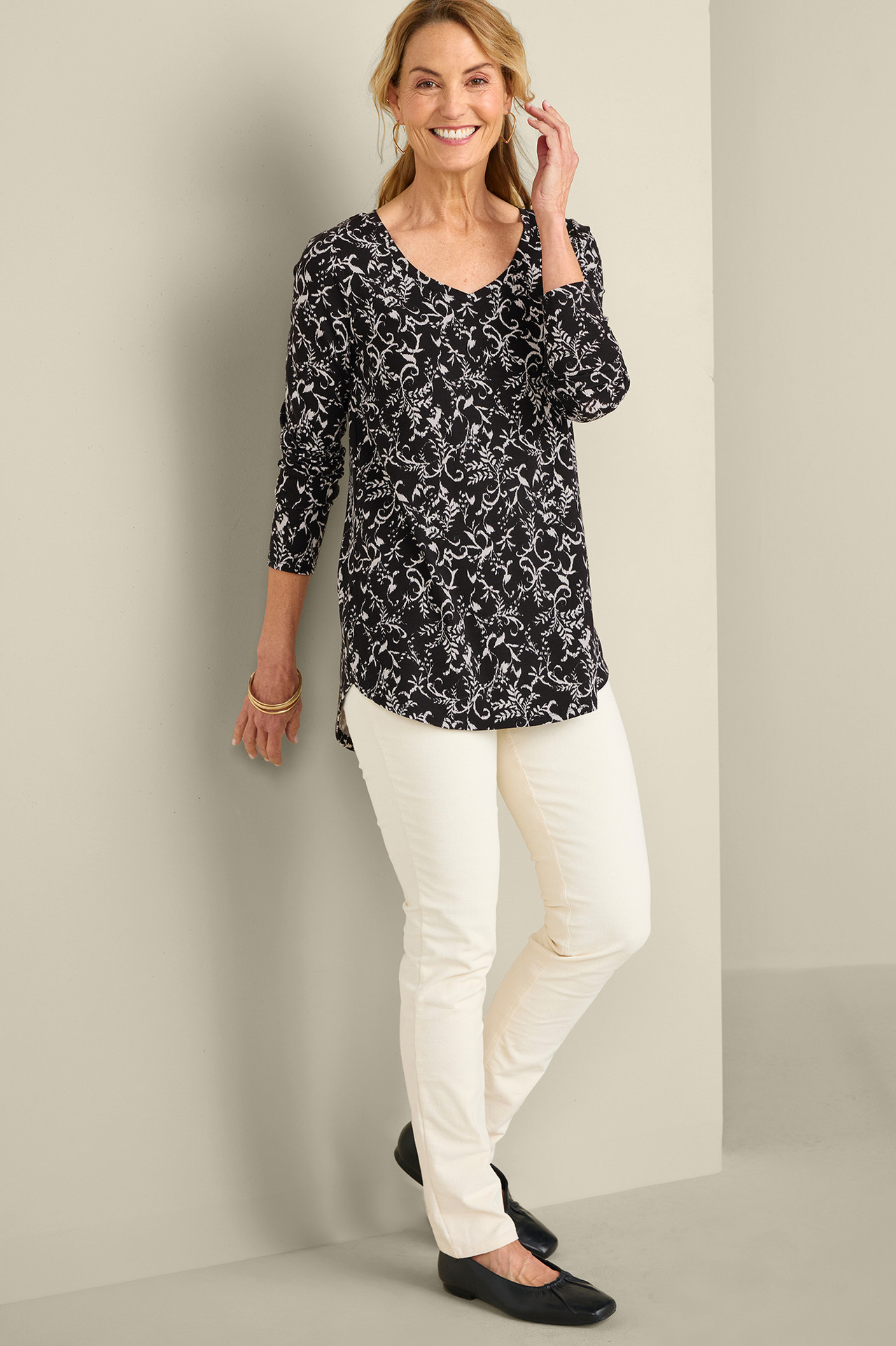 SoftEssential™ Supima® Isabel Long Sleeve Tunic - Soft Surroundings Outlet