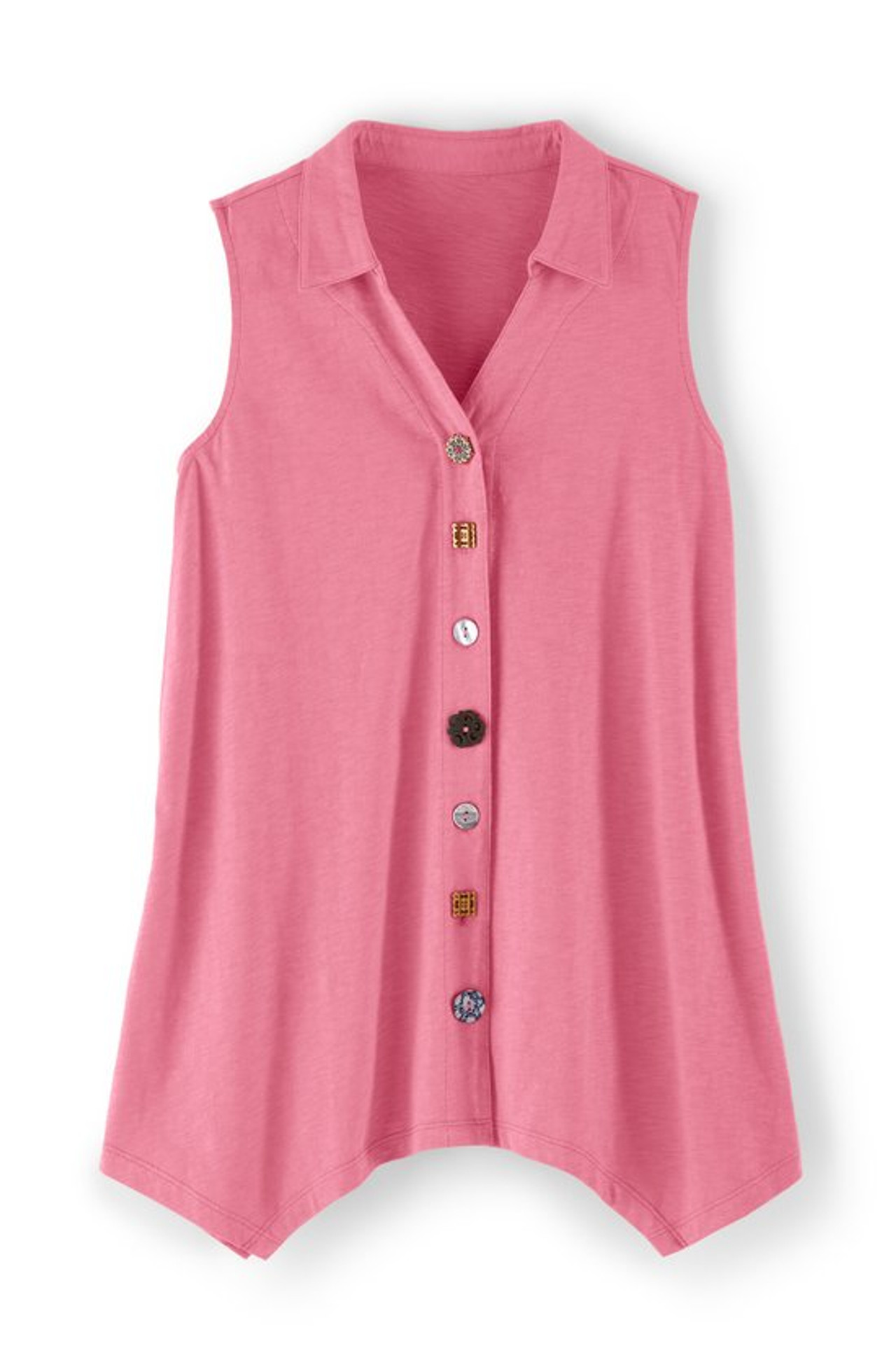 Danielle Button Sleeveless Tunic - Soft Surroundings Outlet