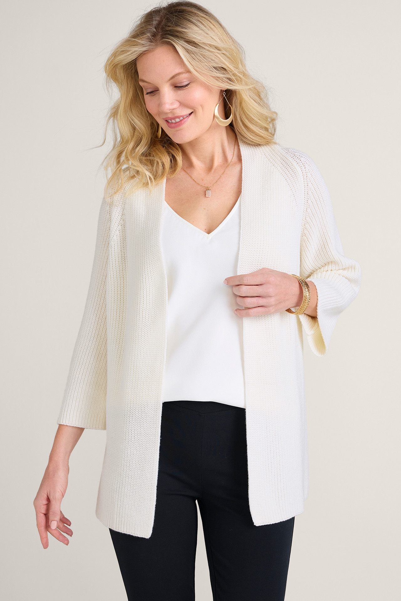 Amberlyn Shaker Stitch Cardigan - Soft Surroundings Outlet