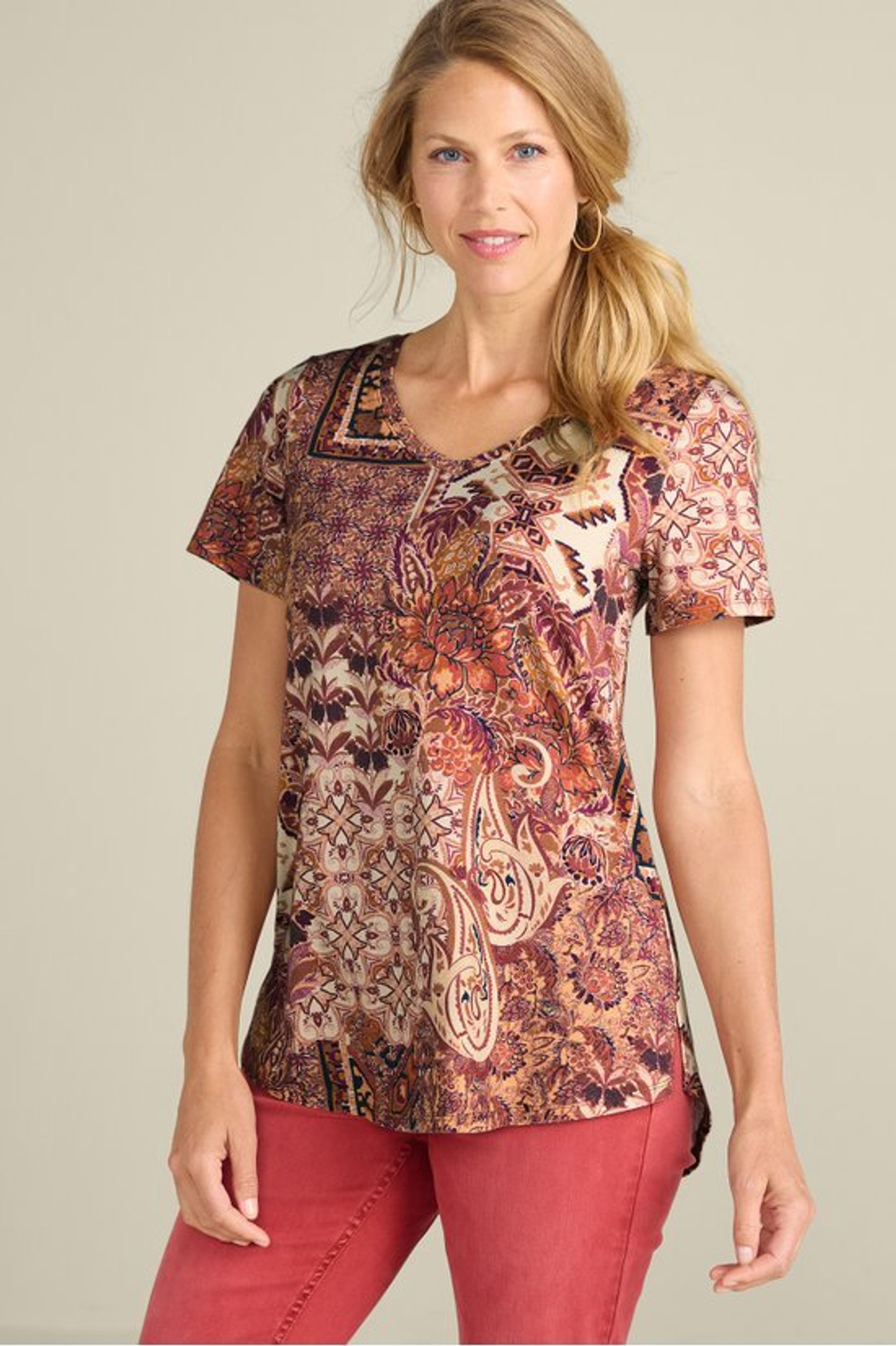 SoftEssential™ Supima® Isabel Short Sleeve Tunic - Soft Surroundings Outlet