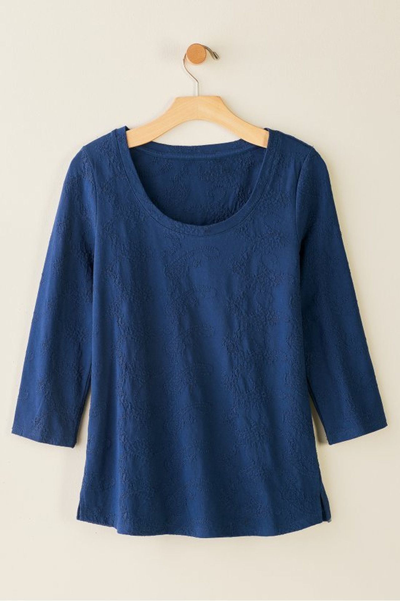 Linnea Embroidered 3/4 Sleeve Tee - Soft Surroundings Outlet