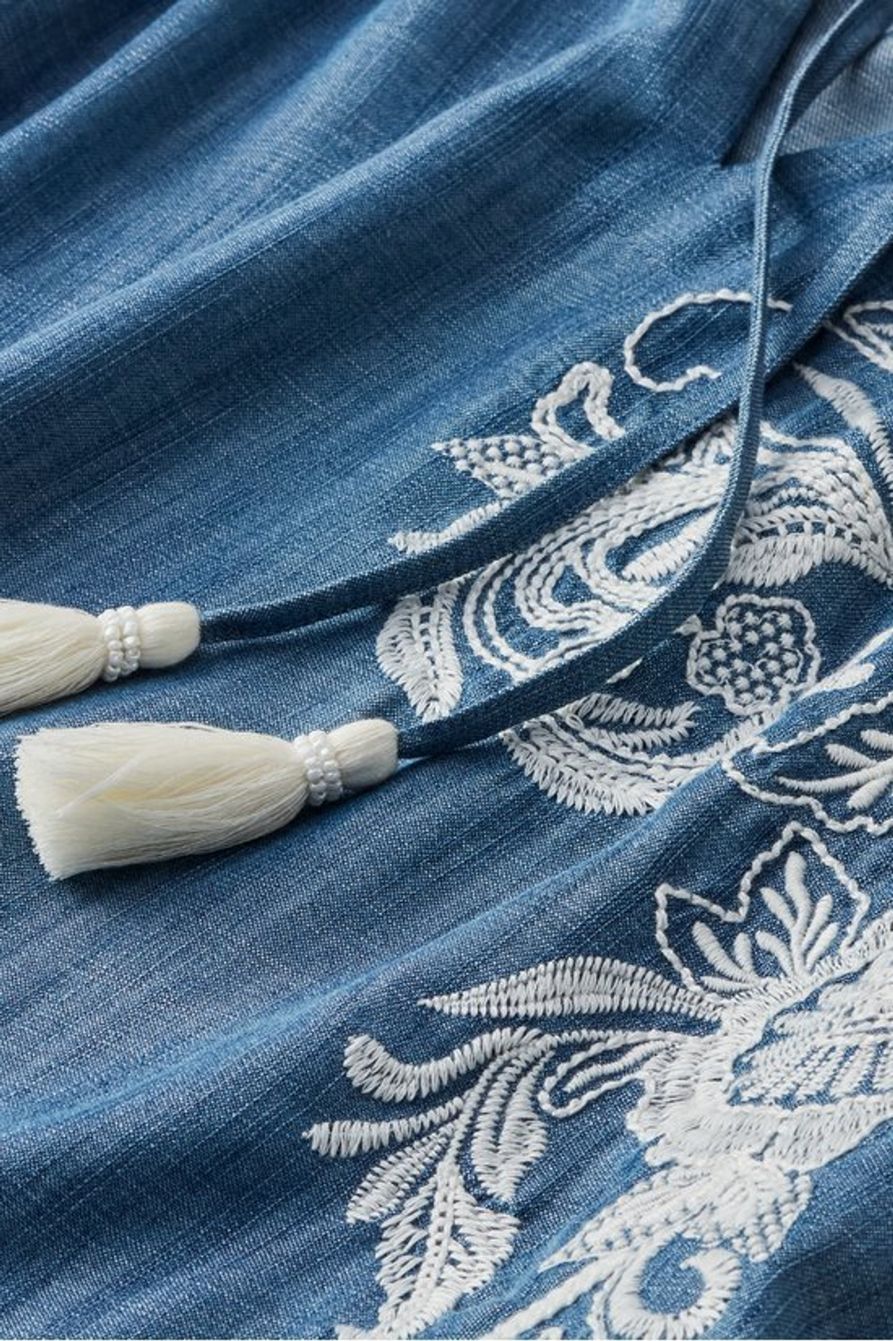 Diya Embroidered TENCEL™ Peasant Top - Soft Surroundings Outlet