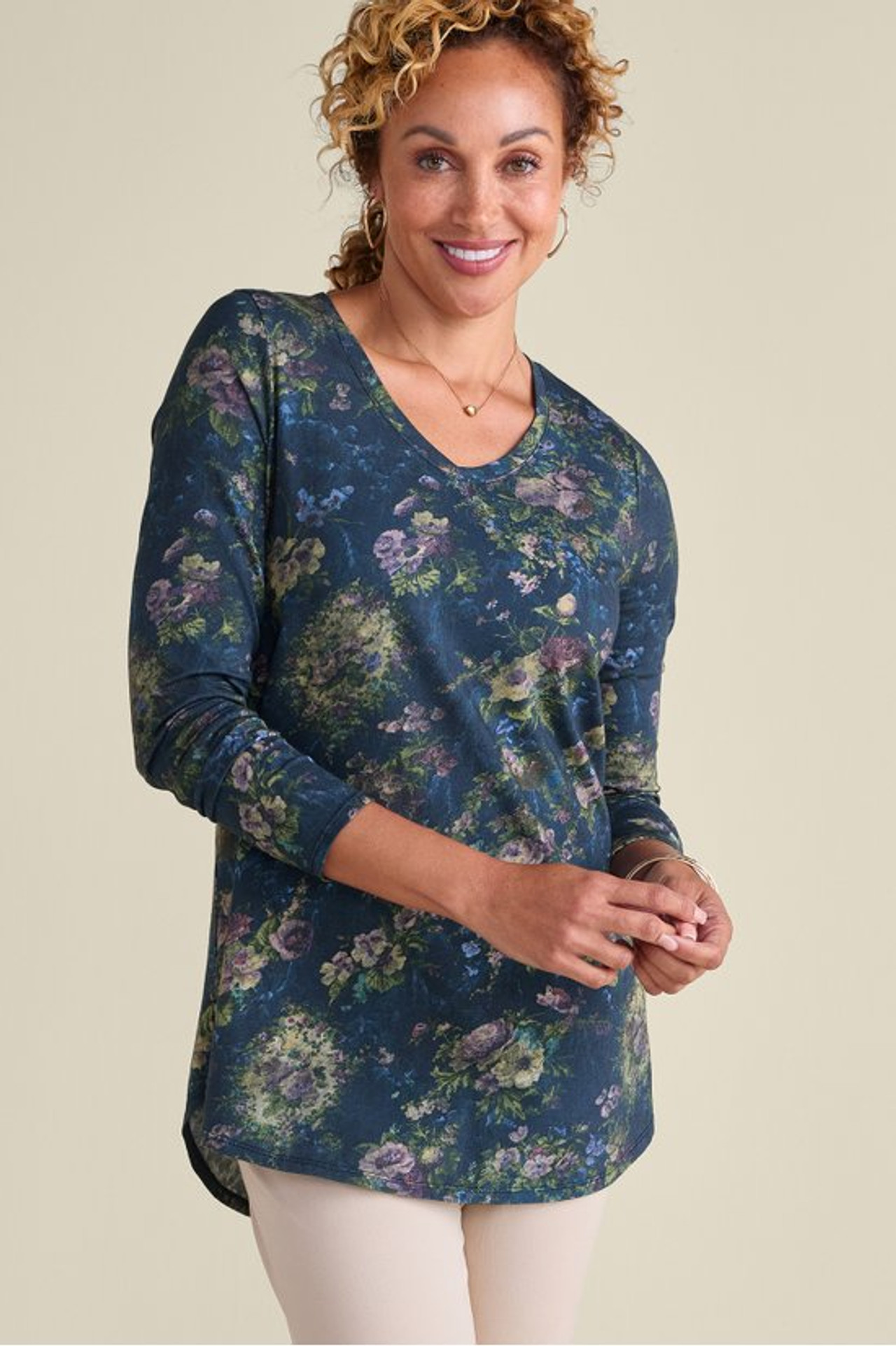 SoftEssential™ Supima® Isabel Long Sleeve Tunic - Soft Surroundings Outlet