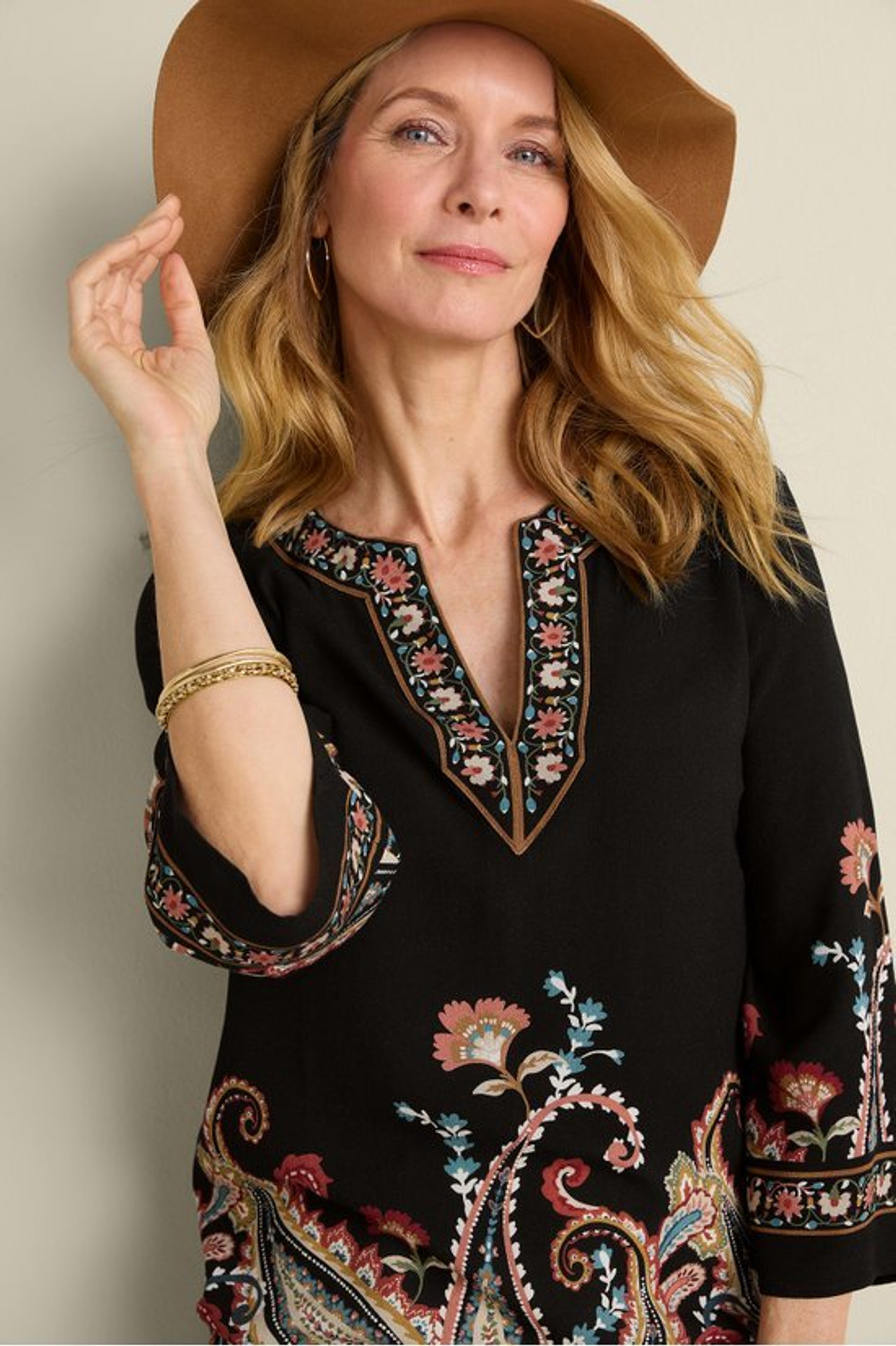 Elma 3/4 Sleeve Tunic - Soft Surroundings Outlet