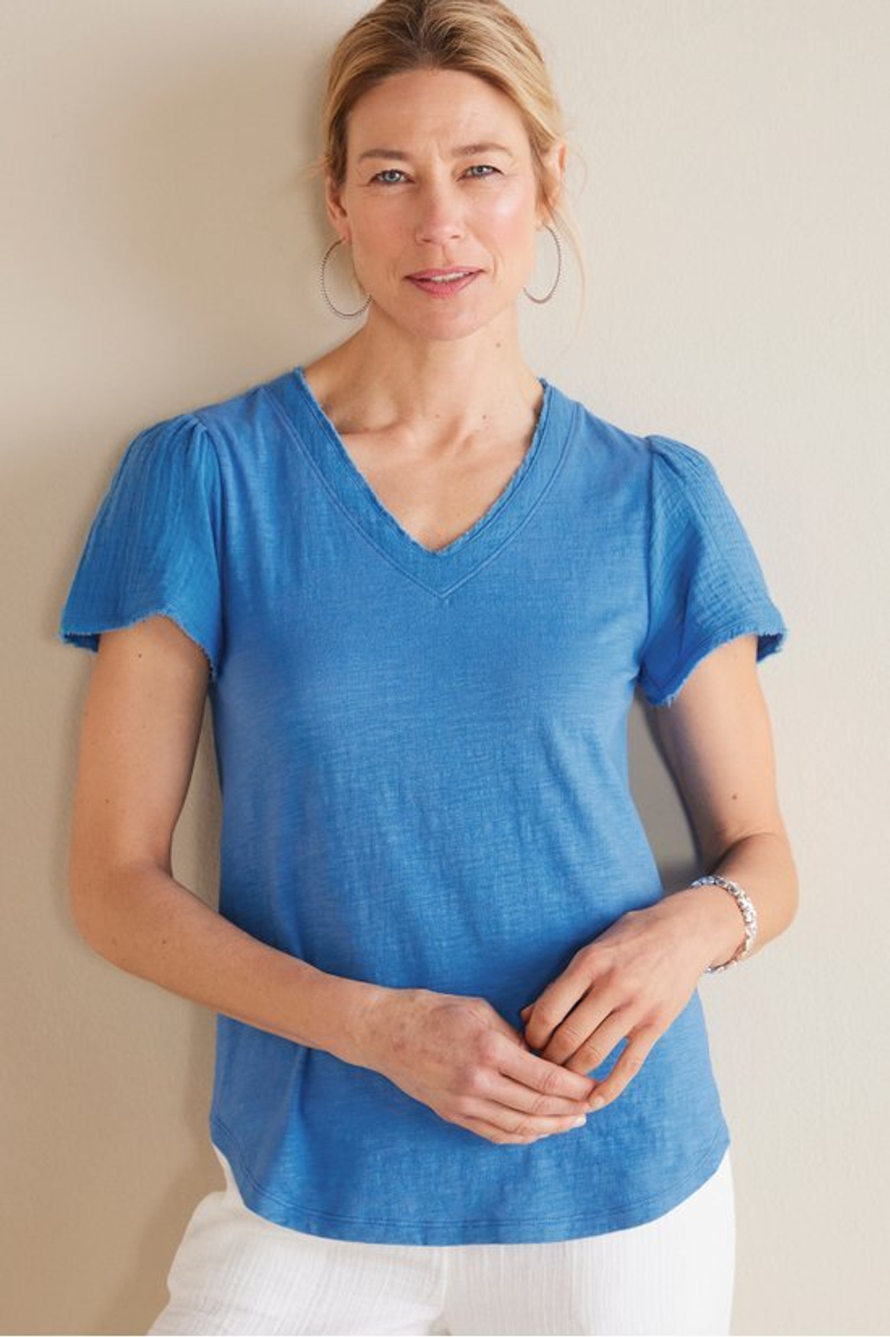 Philippa Gauze Sleeve Tee - Soft Surroundings Outlet