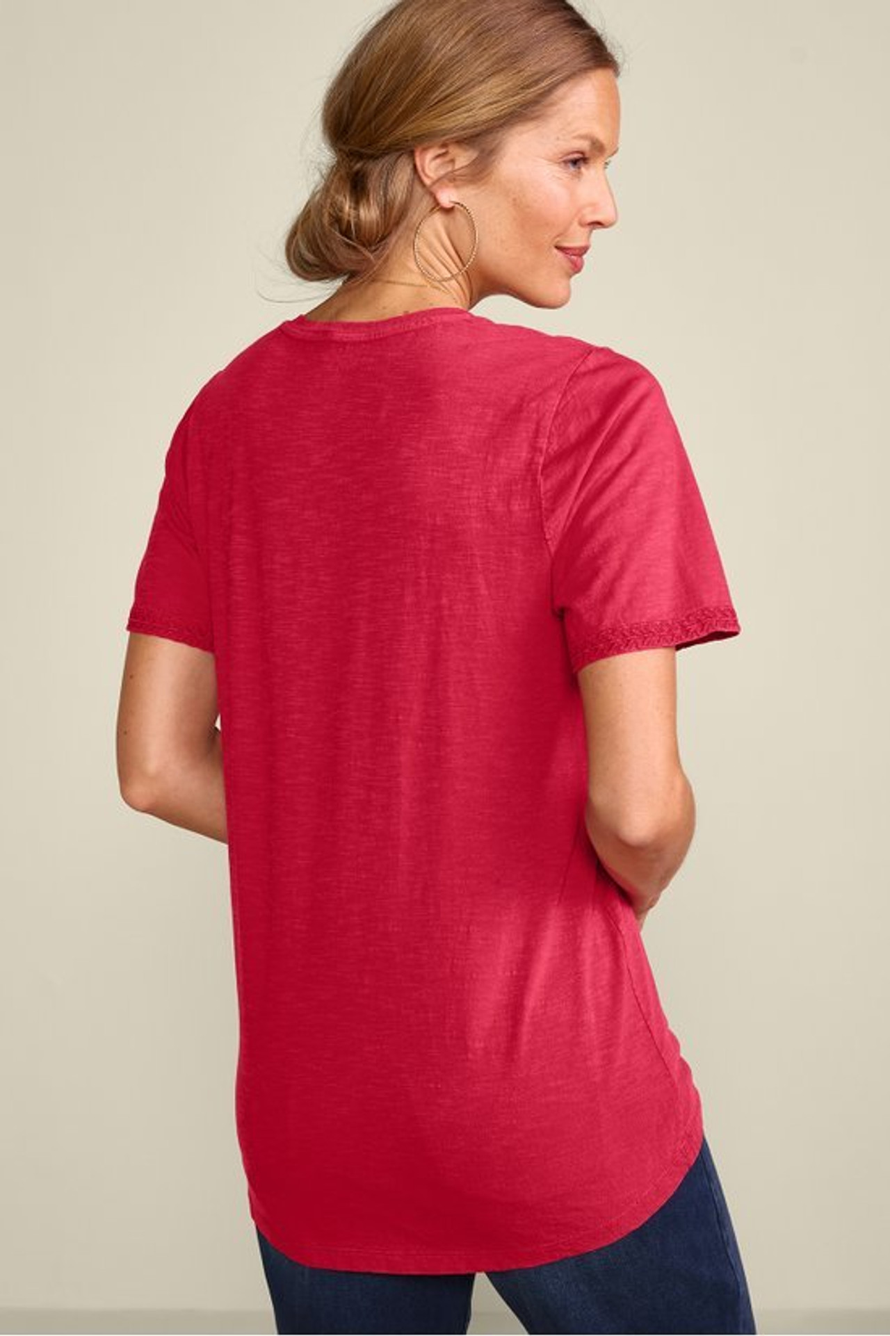 Santorini Embroidered Tee - Soft Surroundings Outlet
