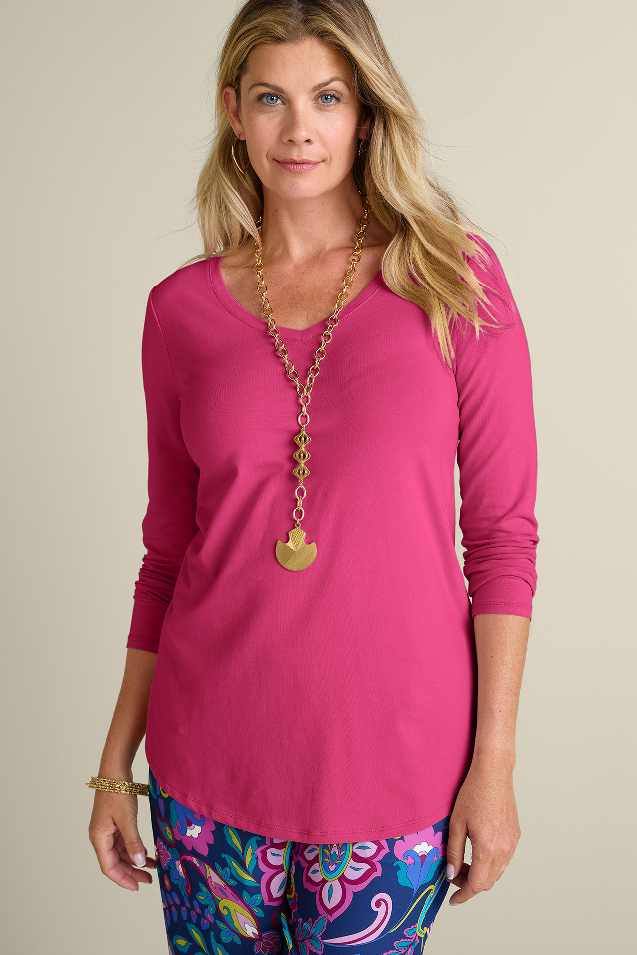 SoftEssential™ Supima® Isabel Long Sleeve Tunic - Soft Surroundings Outlet