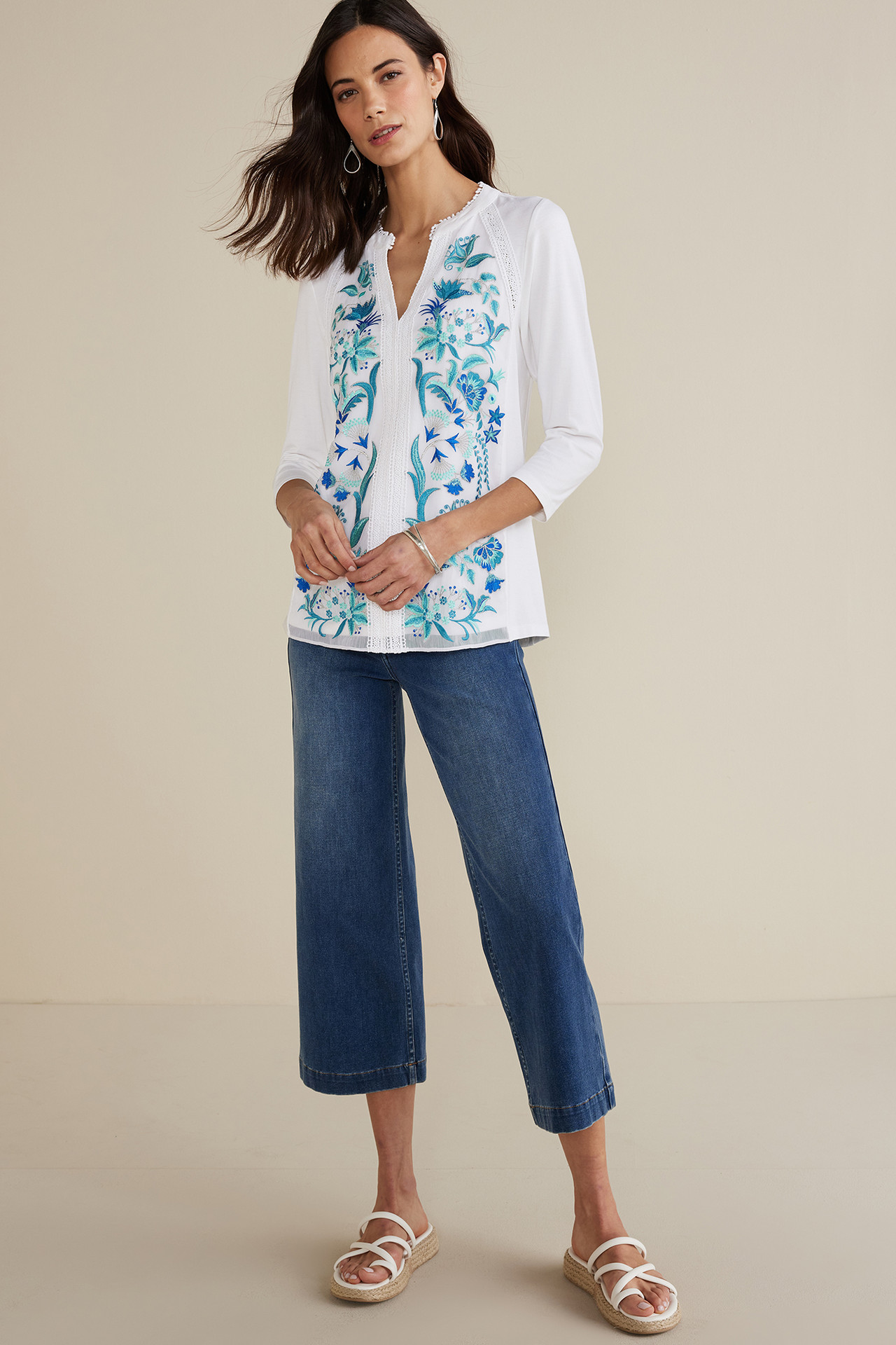 Delsie Embroidered Top - Soft Surroundings Outlet