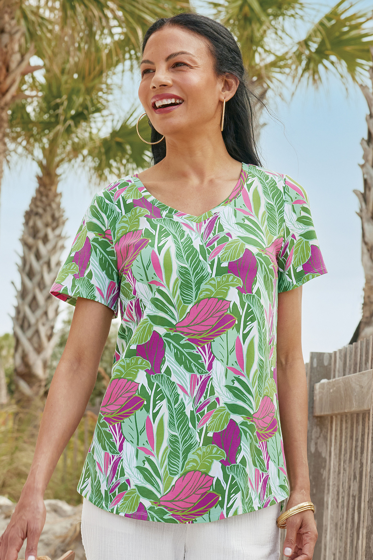 SoftEssential™ Supima® Isabel Short Sleeve Tunic - Soft Surroundings Outlet