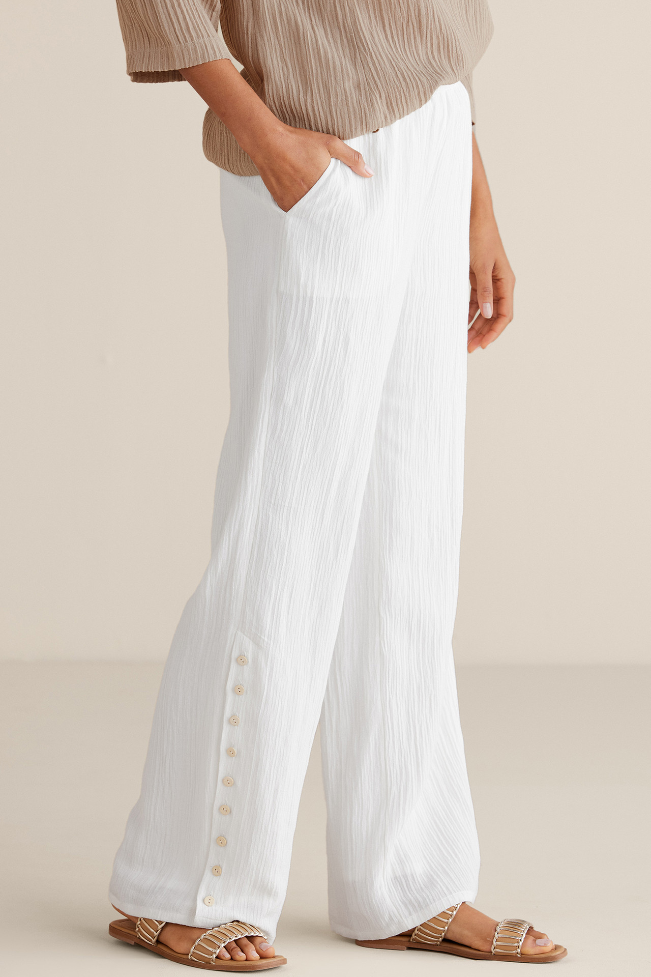 Oceo Gauze Wide-Leg Pants - Soft Surroundings Outlet