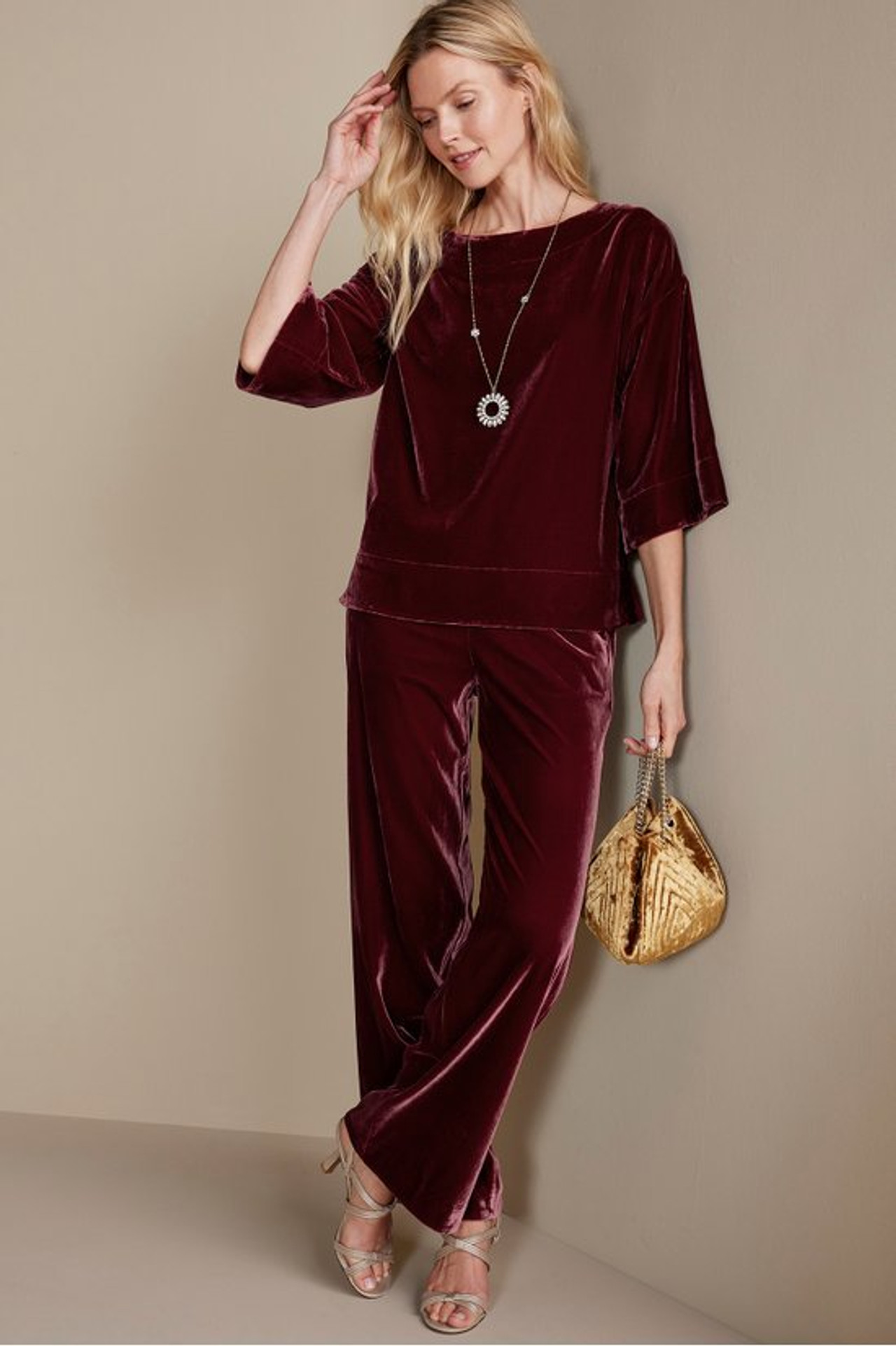 Aria Velvet Wide Leg Pants - Soft Surroundings Outlet