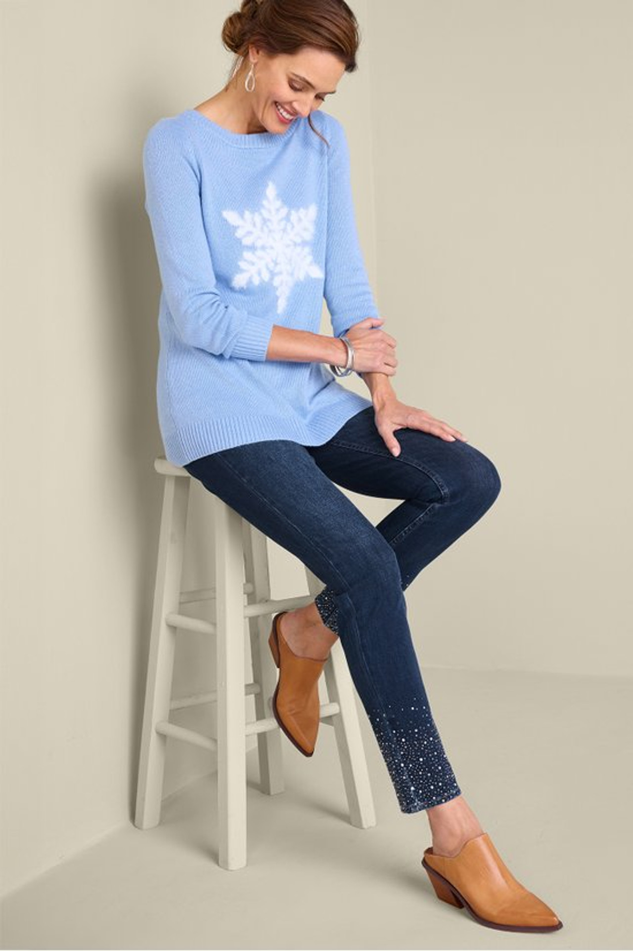 Ultimate Denim Crystal Pull-On Slim Leg Jeans - Soft Surroundings Outlet