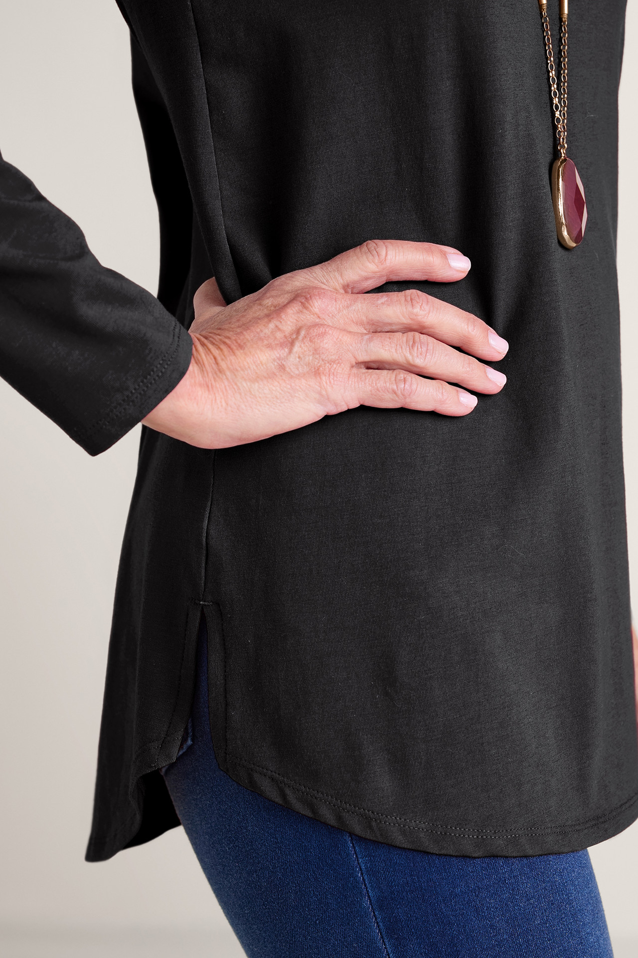 SoftEssential™ Supima® Isabel Long Sleeve Tunic - Soft Surroundings Outlet