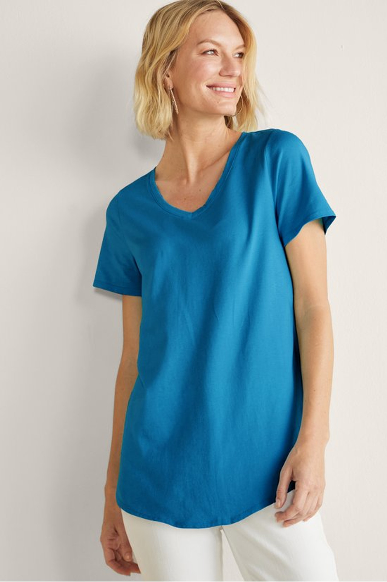 SoftEssential™ Supima® Isabel Short Sleeve Tunic - Soft Surroundings Outlet