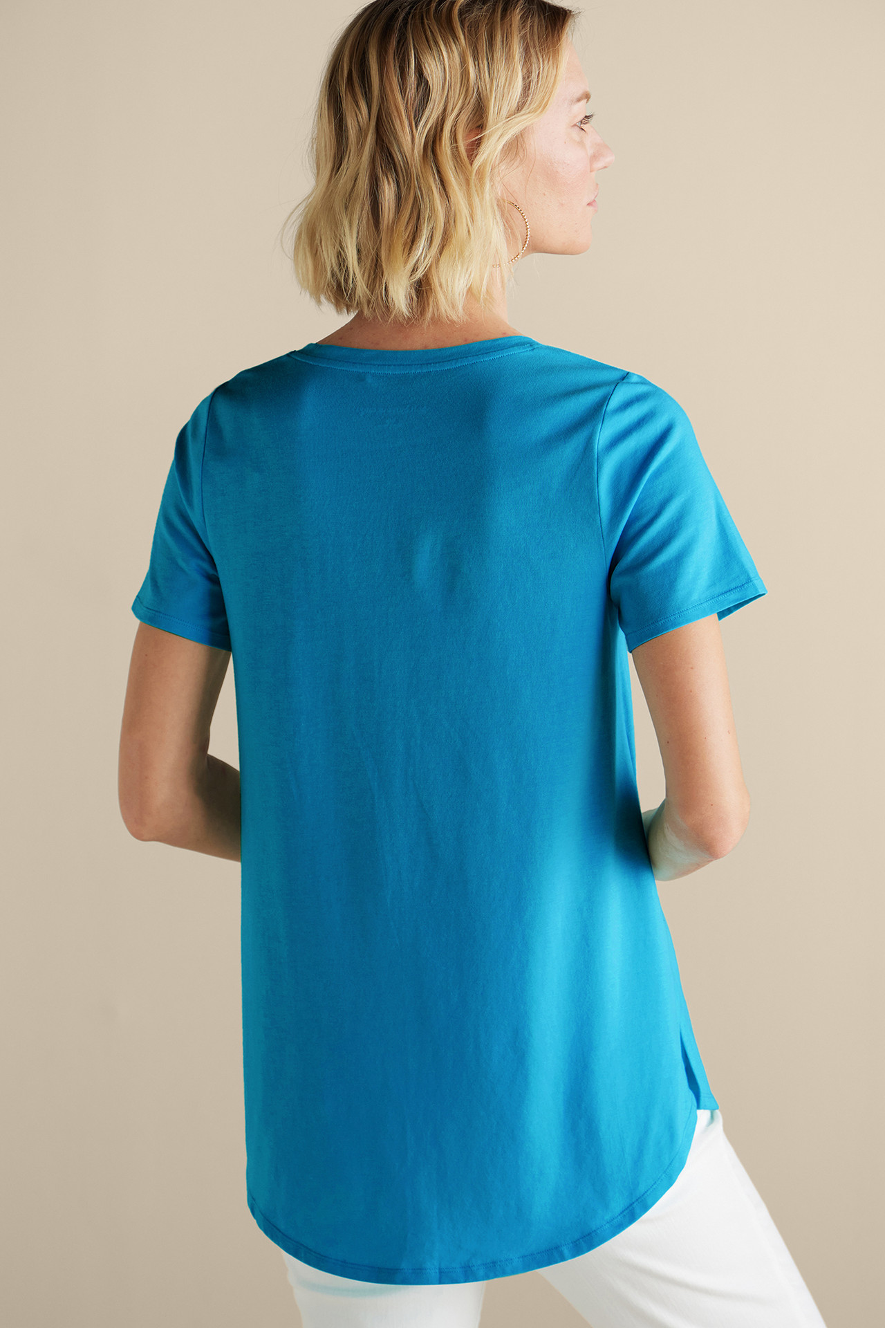 SoftEssential™ Supima® Isabel Short Sleeve Tunic - Soft Surroundings Outlet