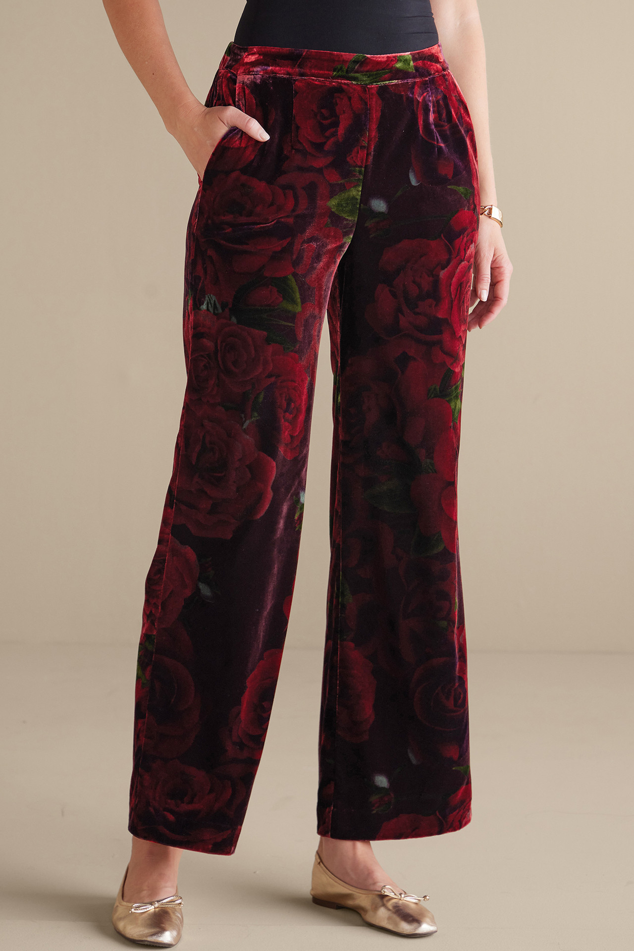 Aria Velvet Wide Leg Pants - Soft Surroundings Outlet