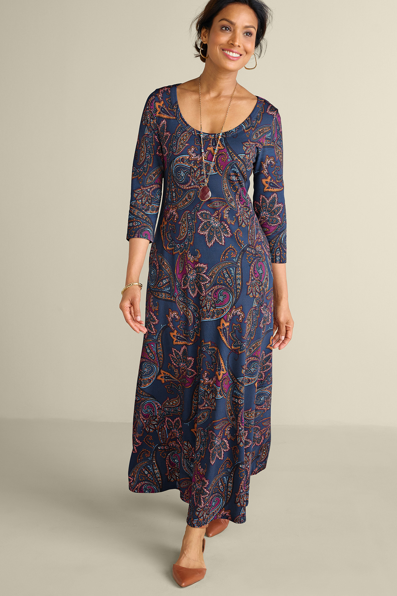 Santiago 3/4 Sleeve Dress - Soft Surroundings Outlet
