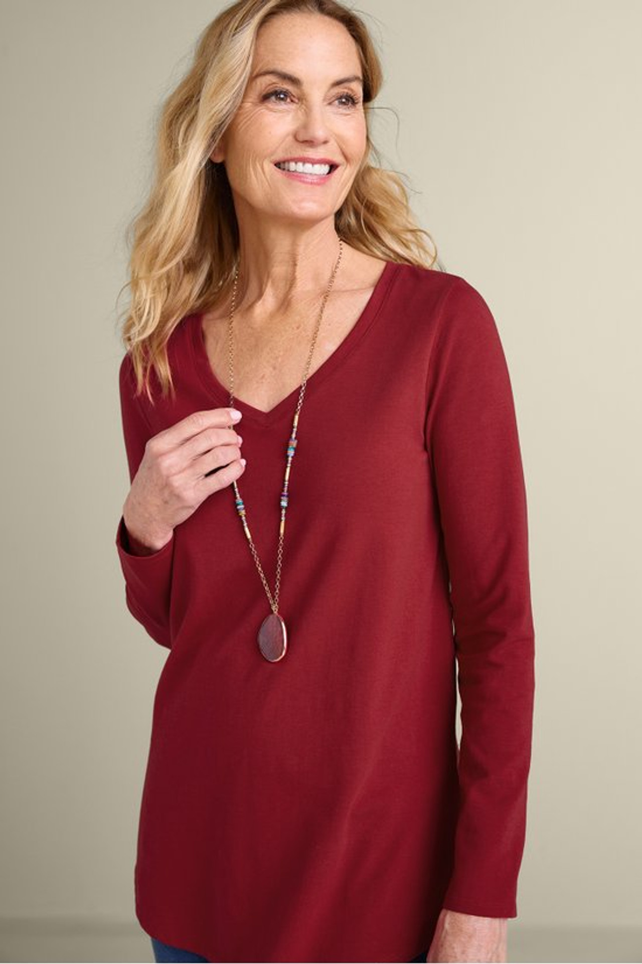 SoftEssential™ Supima® Isabel Long Sleeve Tunic - Soft Surroundings Outlet