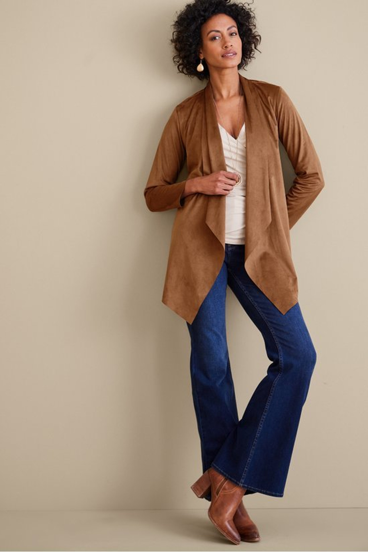 Shape Drape Faux Suede Jacket - Soft Surroundings Outlet