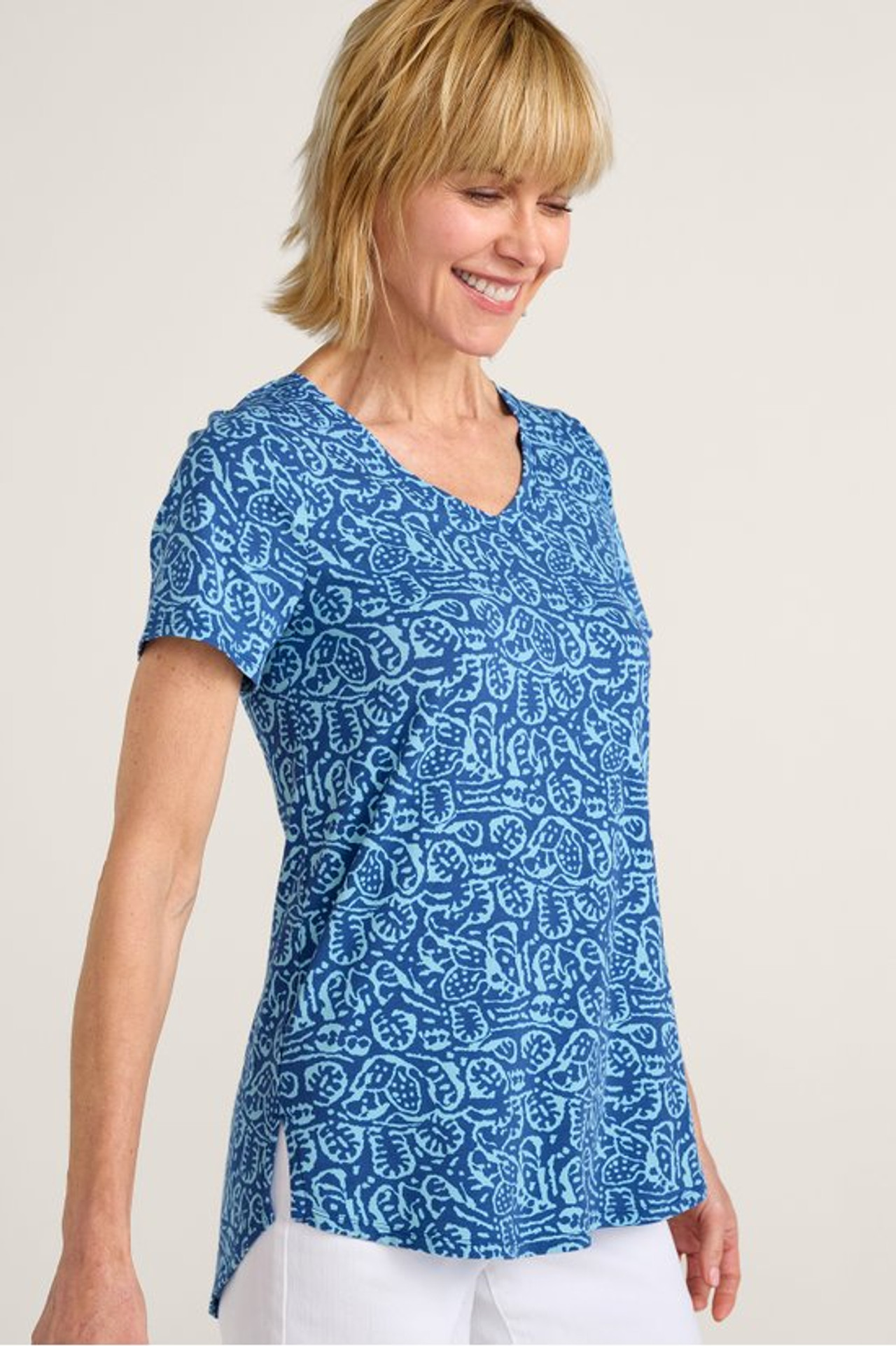 SoftEssential™ Supima® Isabel Short Sleeve Tunic - Soft Surroundings Outlet