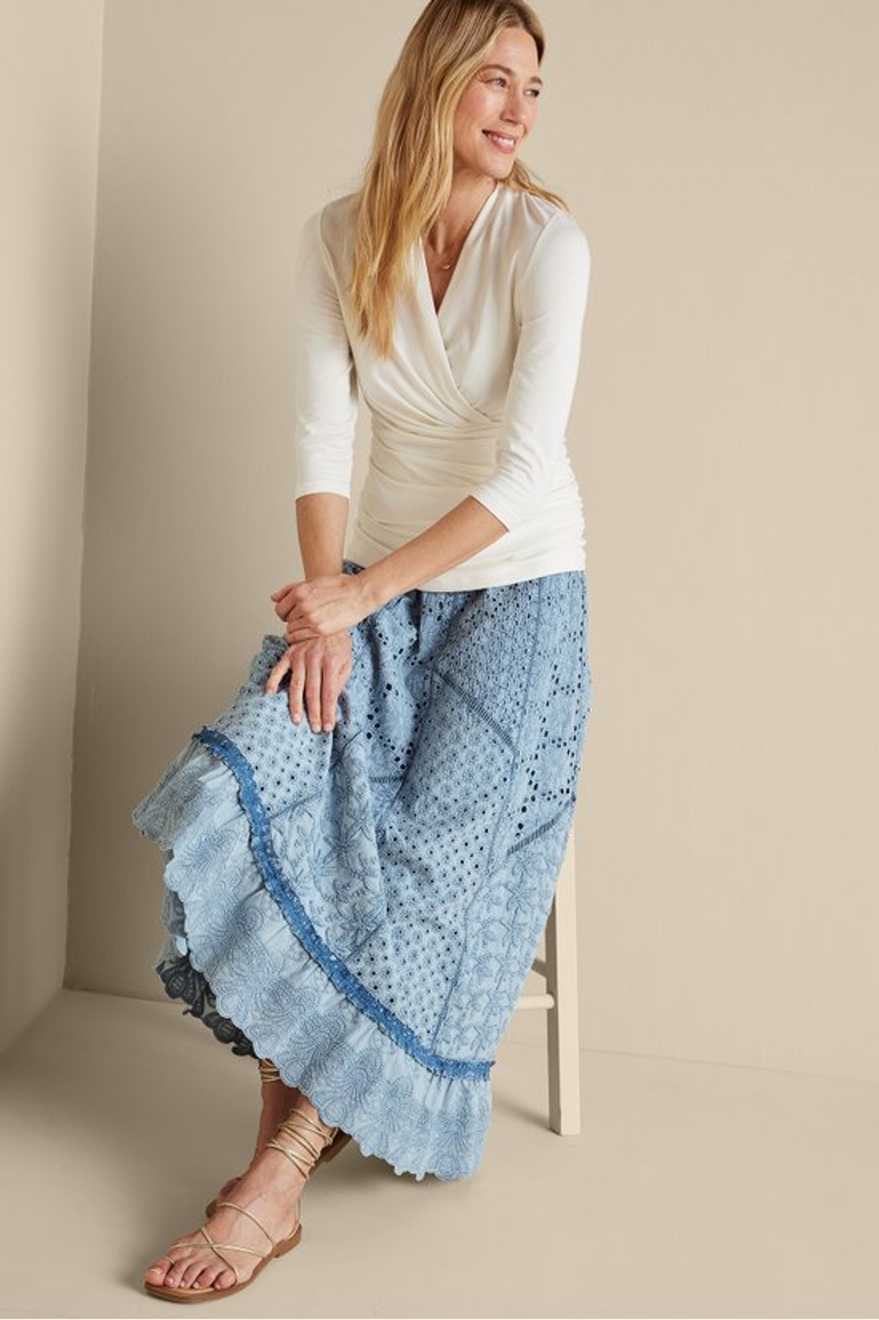 Porfiria Embellished Skirt - Soft Surroundings Outlet