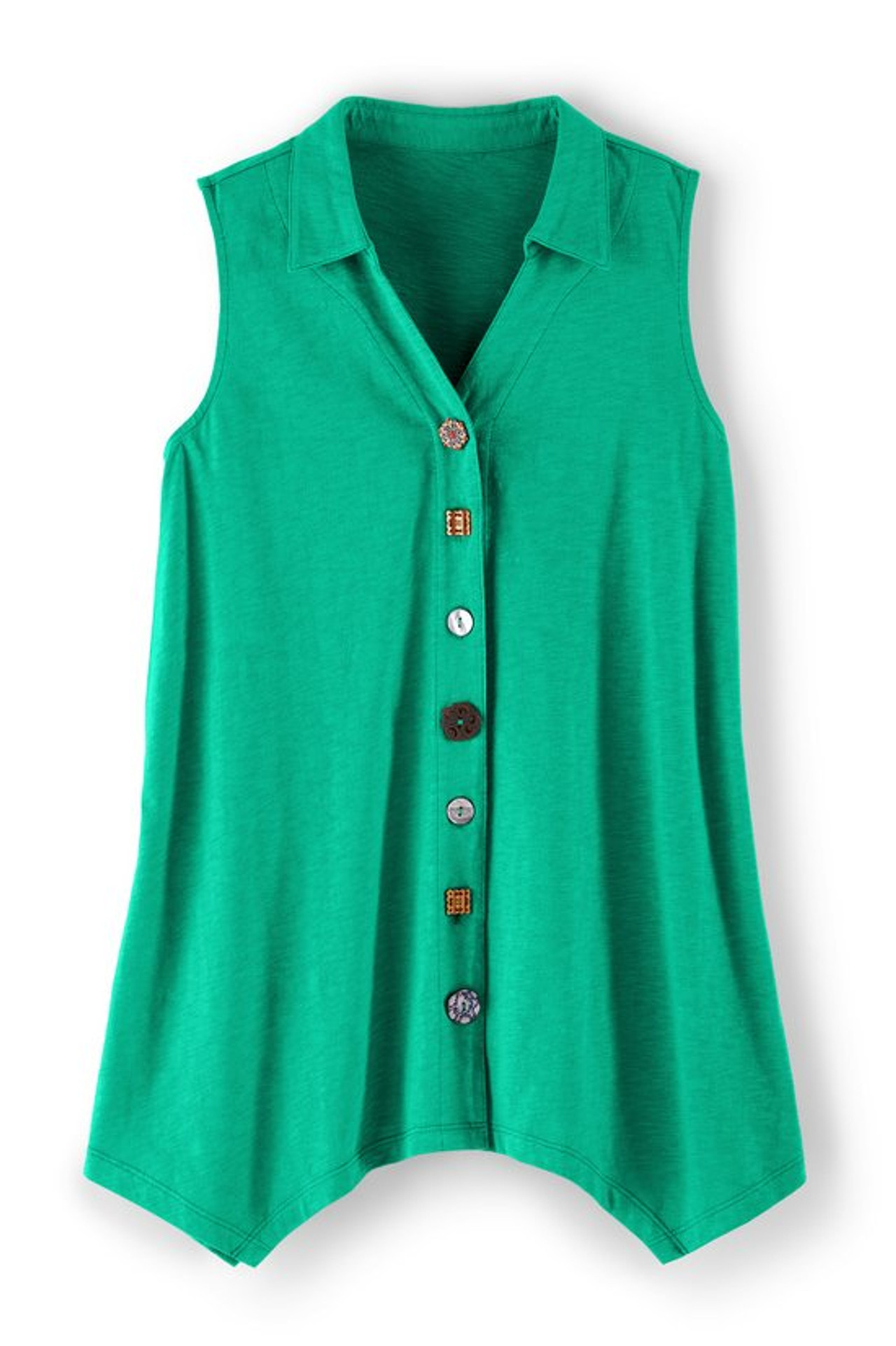 Danielle Button Sleeveless Tunic - Soft Surroundings Outlet