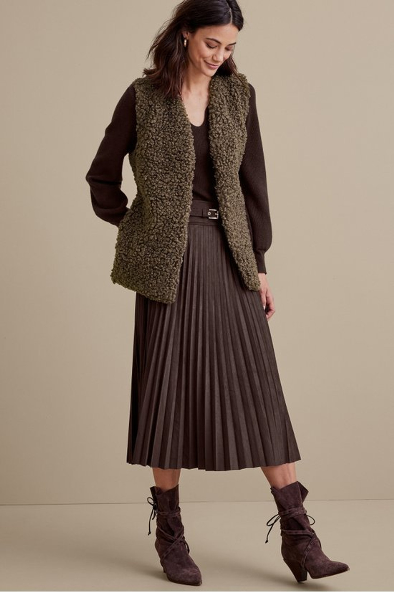 Lavina Faux Suede Skirt - Soft Surroundings Outlet