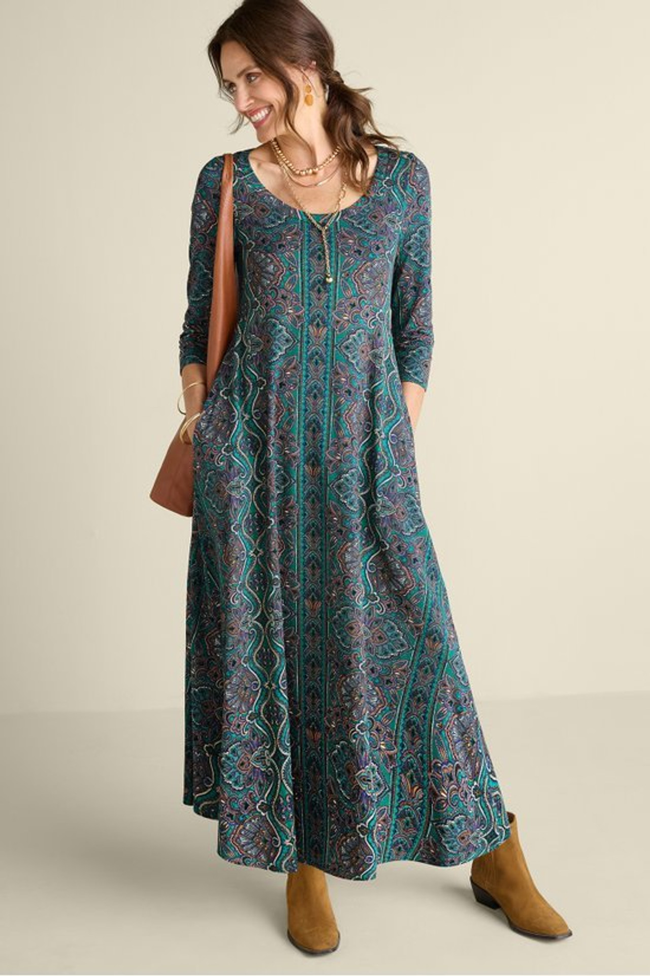 Santiago 3/4 Sleeve Dress - Soft Surroundings Outlet