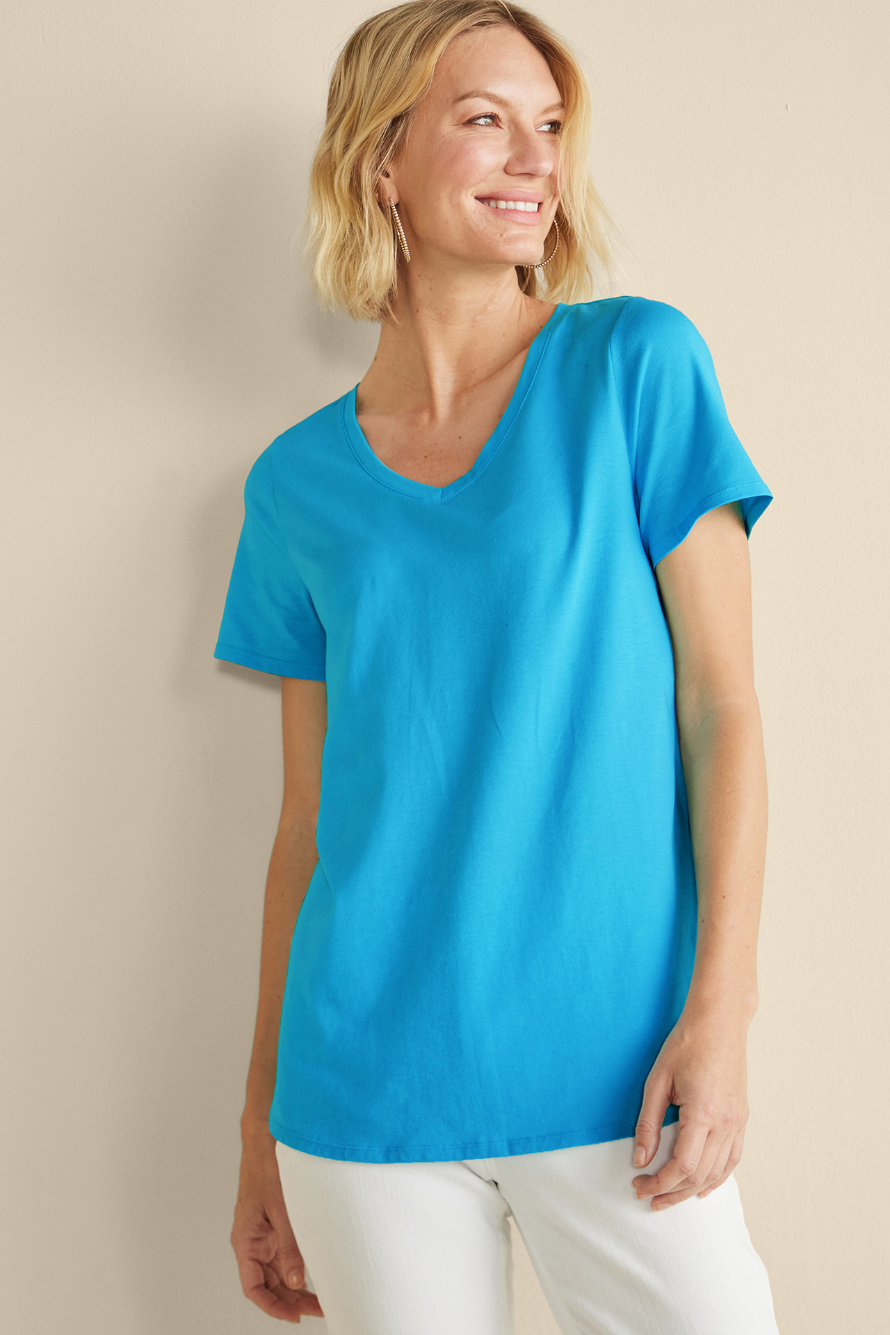 SoftEssential™ Supima® Isabel Short Sleeve Tunic - Soft Surroundings Outlet