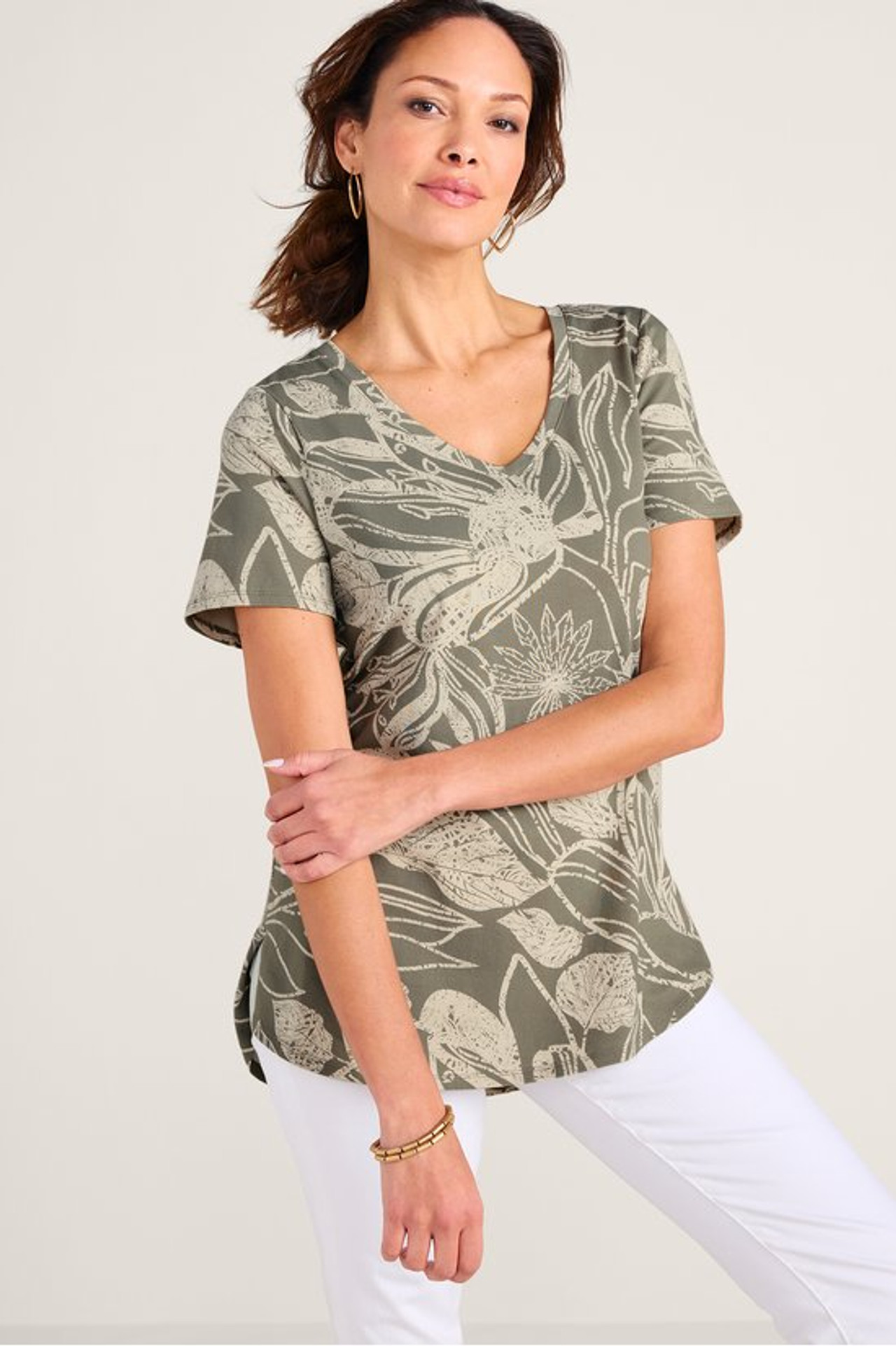 SoftEssential™ Supima® Isabel Short Sleeve Tunic - Soft Surroundings Outlet