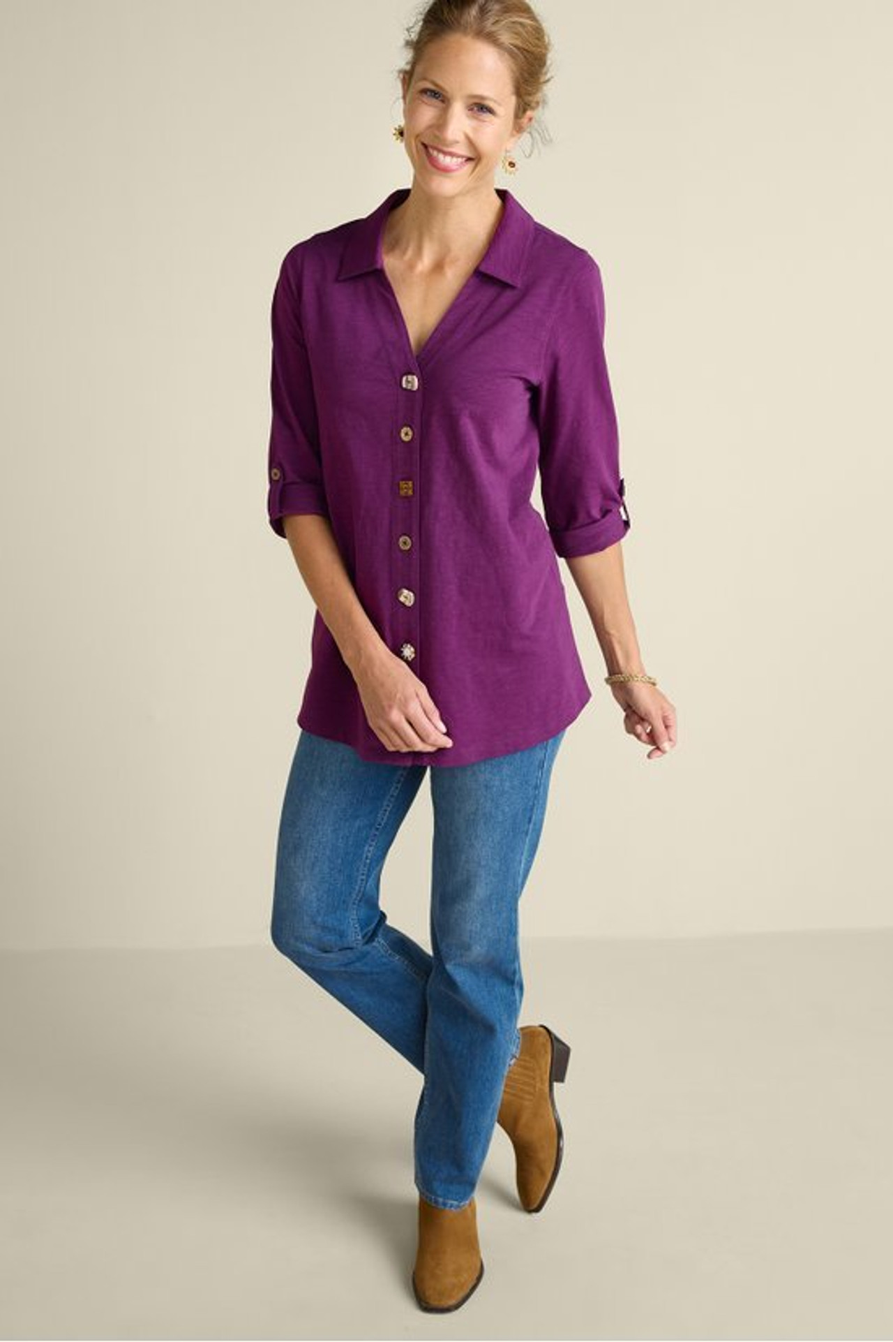 Danielle 3/4 Sleeve Tunic - Soft Surroundings Outlet