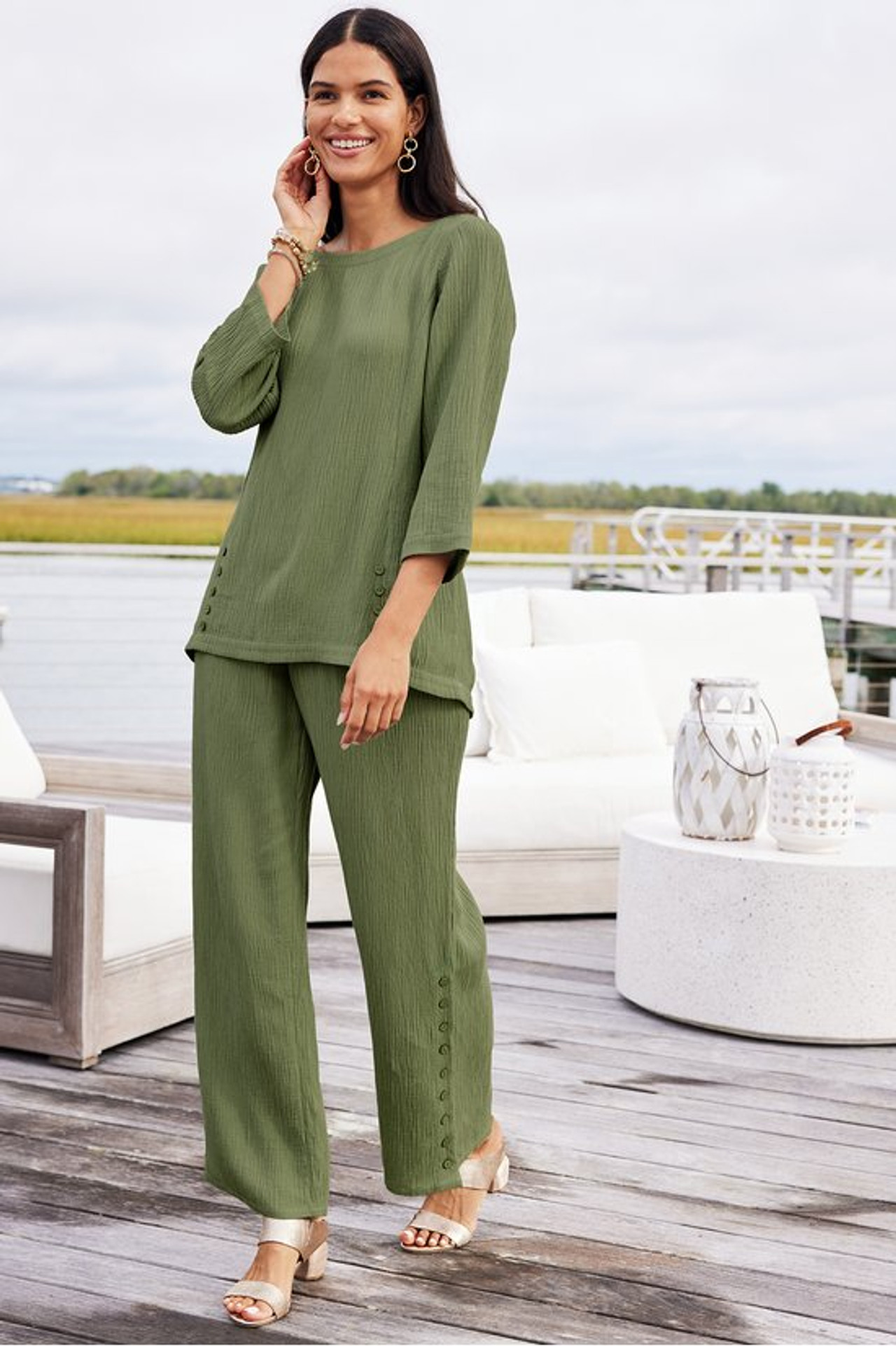 Oceo Gauze Wide-Leg Pants - Soft Surroundings Outlet