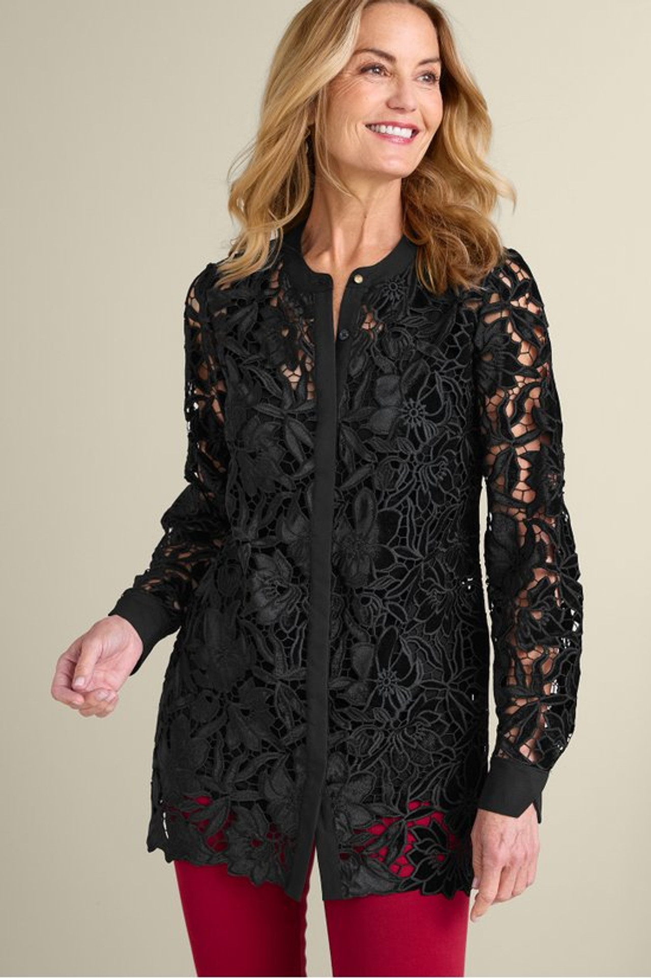Candace Velvet Lace Tunic - Soft Surroundings Outlet