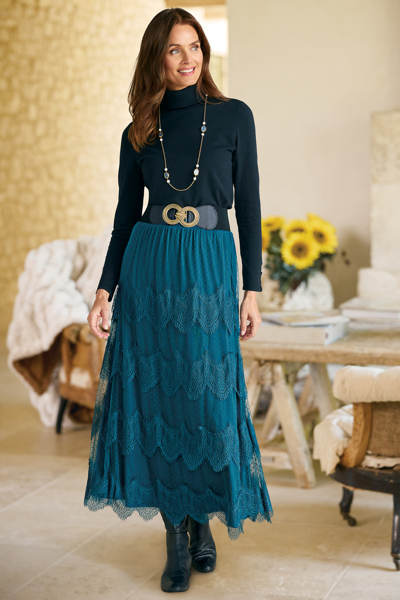 Frederica Lace Maxi Skirt - Soft Surroundings Outlet