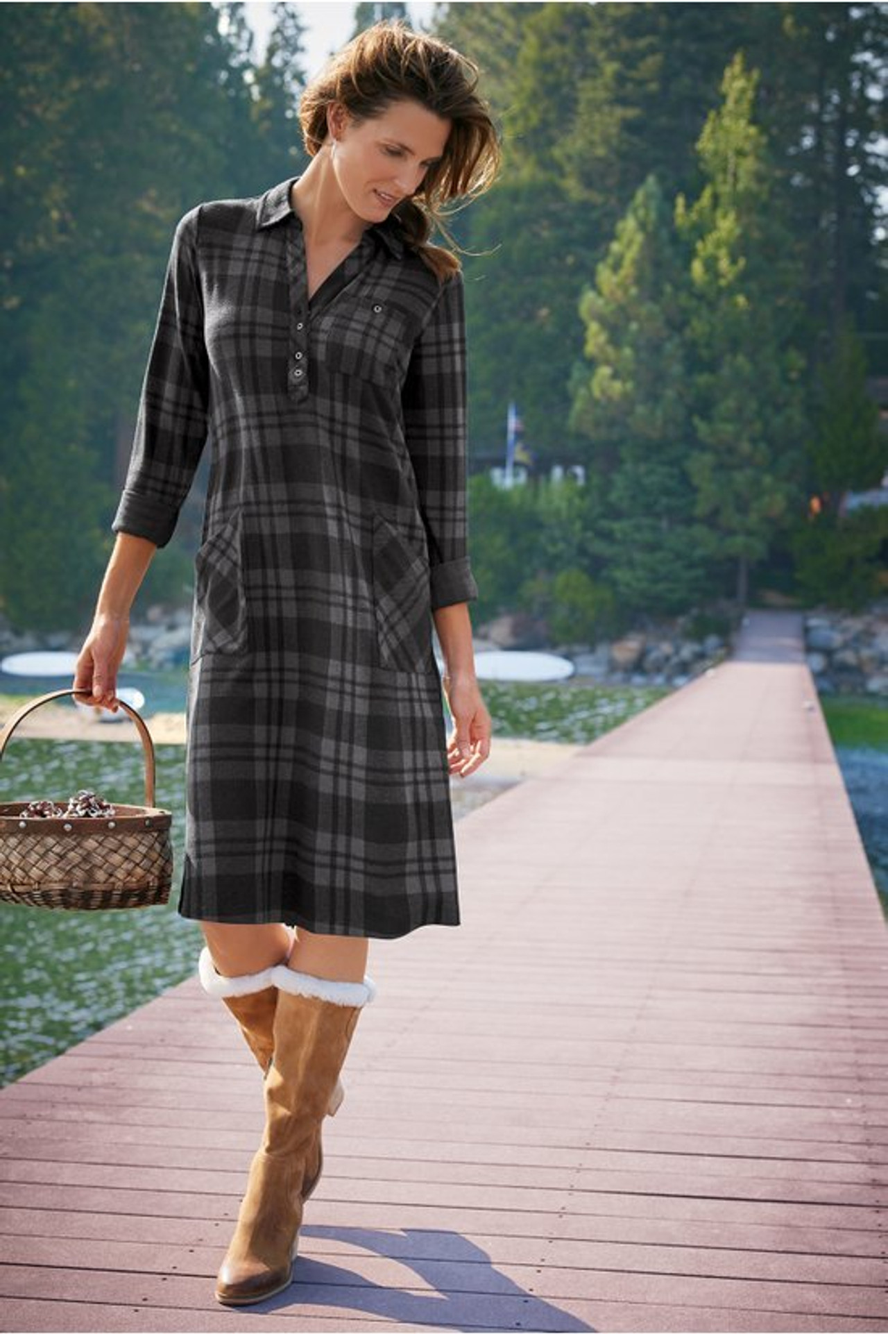 Paramount Plaid Dress - Soft Surroundings Outlet