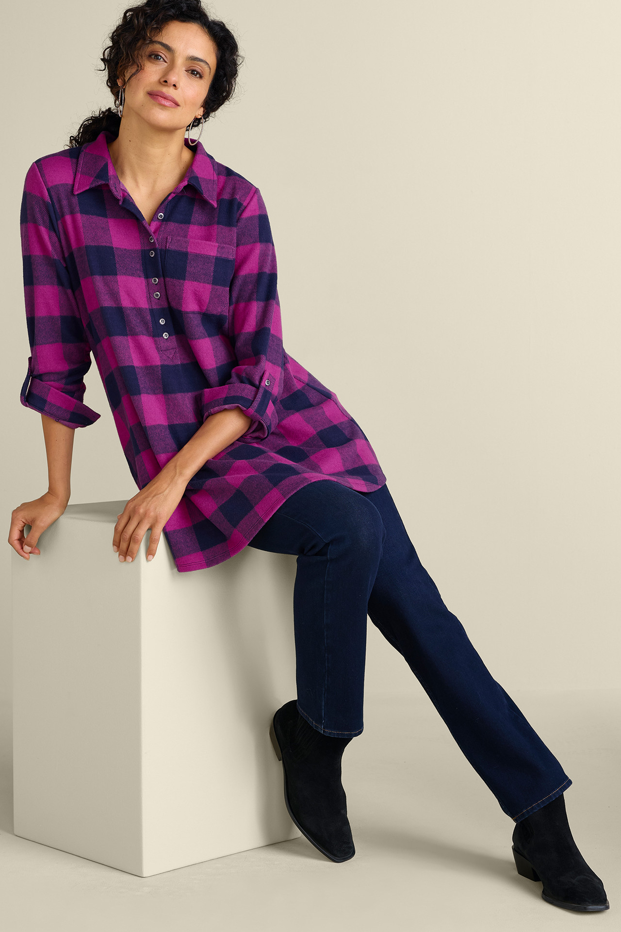 Mad About Plaid Tunic - Soft Surroundings Outlet