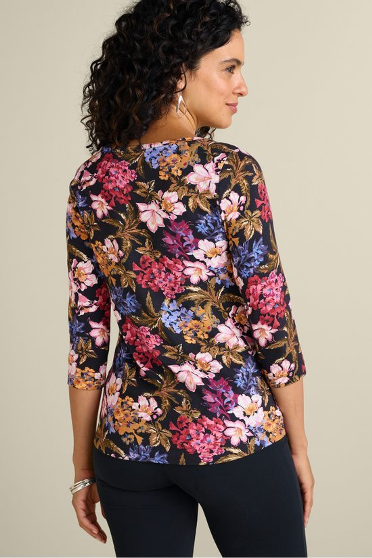 SoftEssential™ Supima® 3/4 Sleeve Tee I - Soft Surroundings Outlet