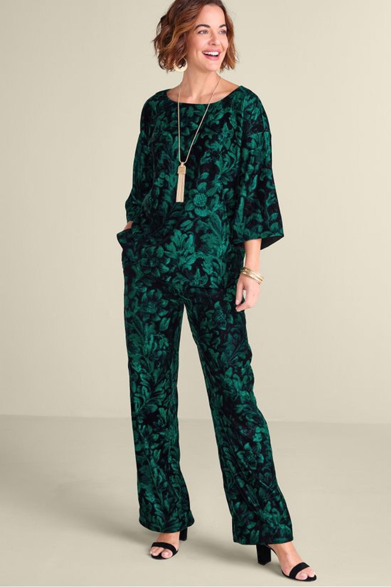 Aria Velvet Wide Leg Pants - Soft Surroundings Outlet
