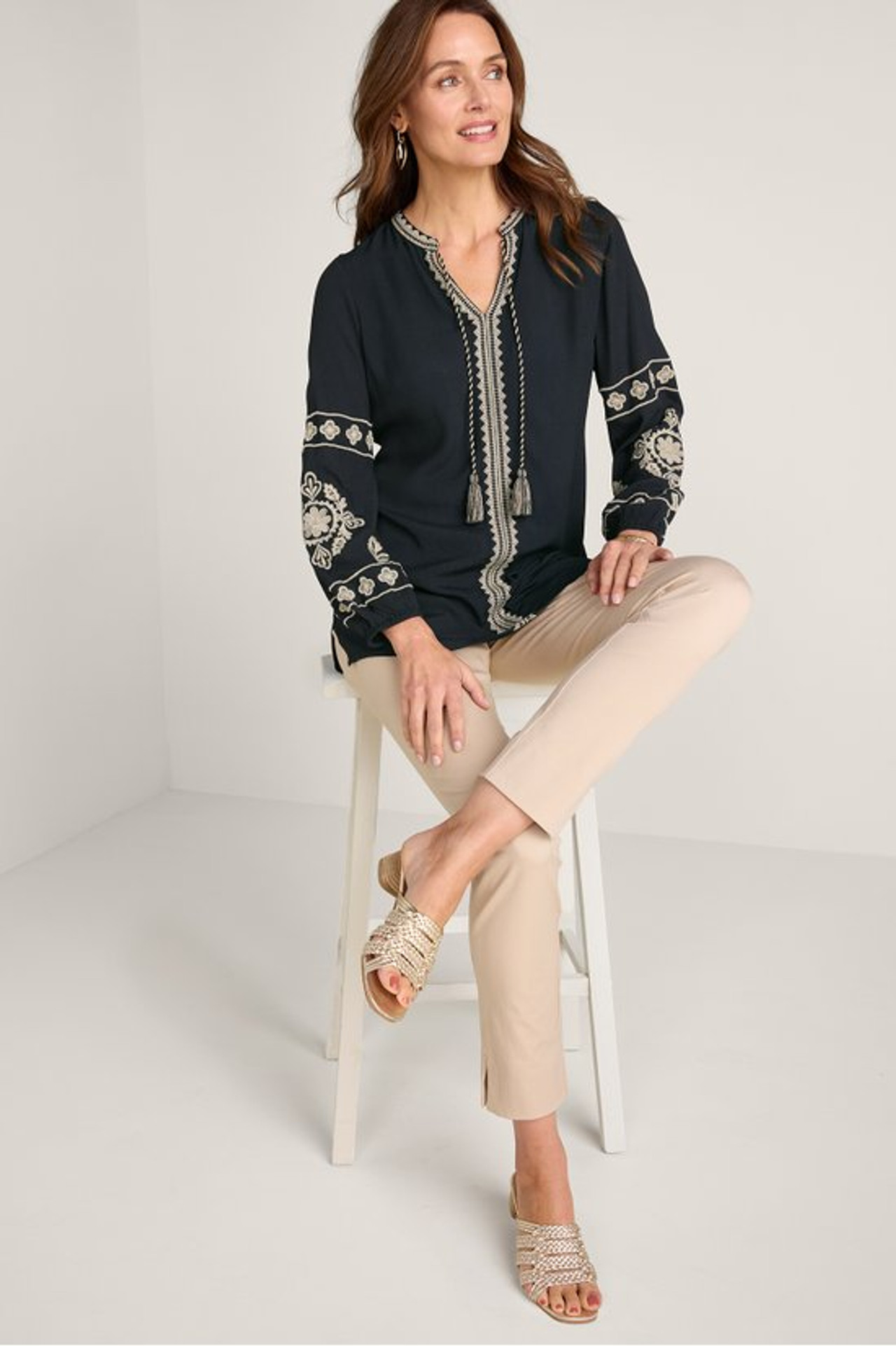 Annaka Embroidered Tunic - Soft Surroundings Outlet