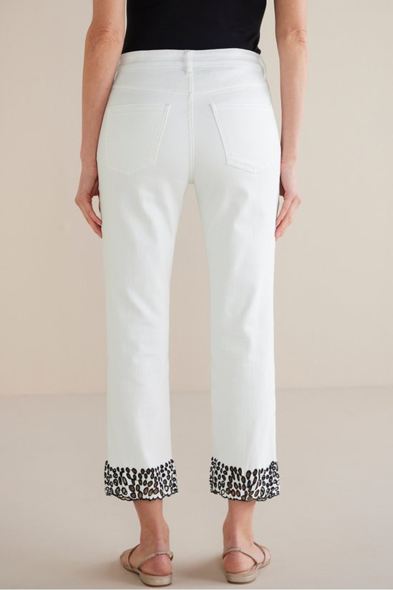 Solene Eyelet Denim Crop Jeans - Soft Surroundings Outlet