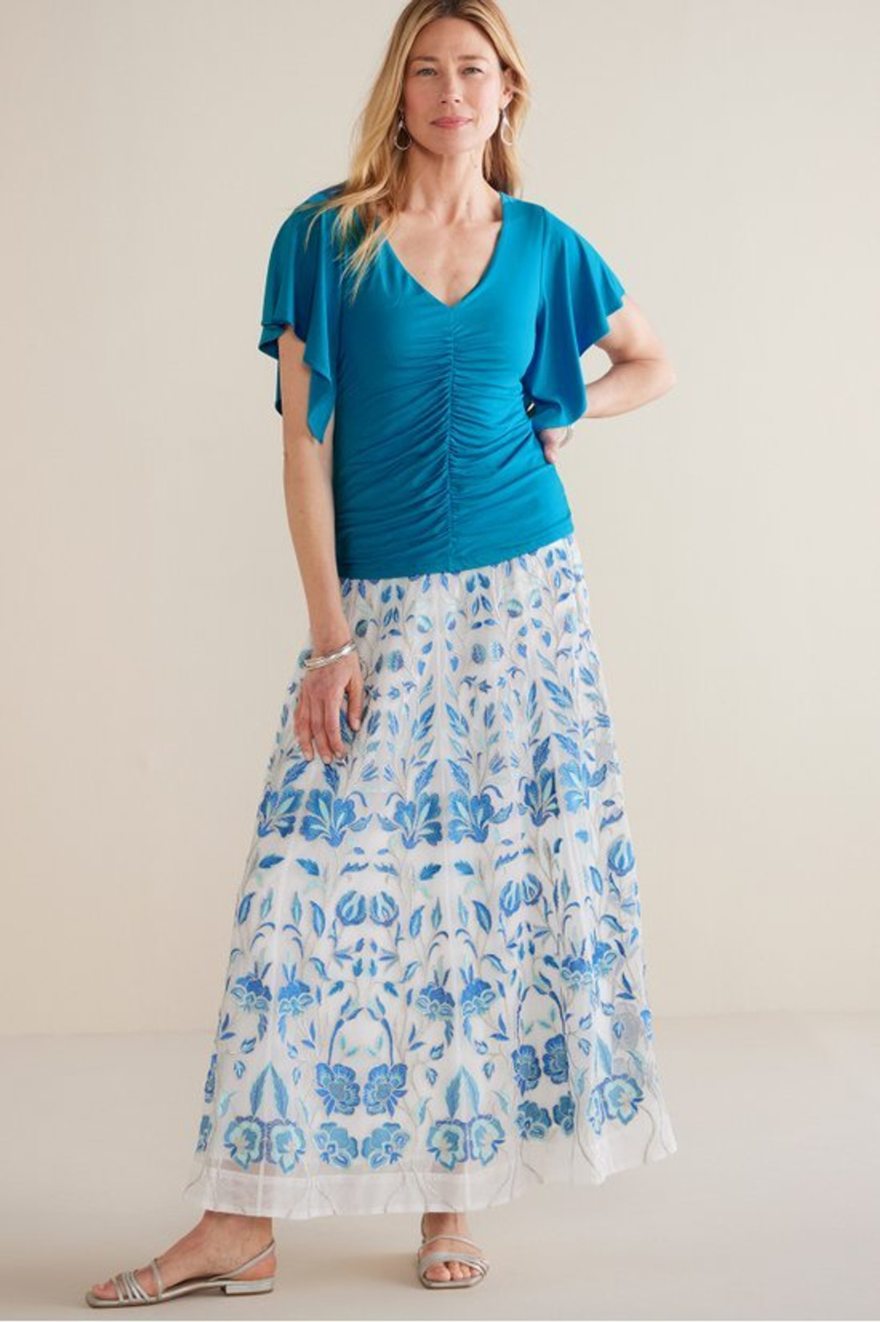 Leya Ruched Top - Soft Surroundings Outlet