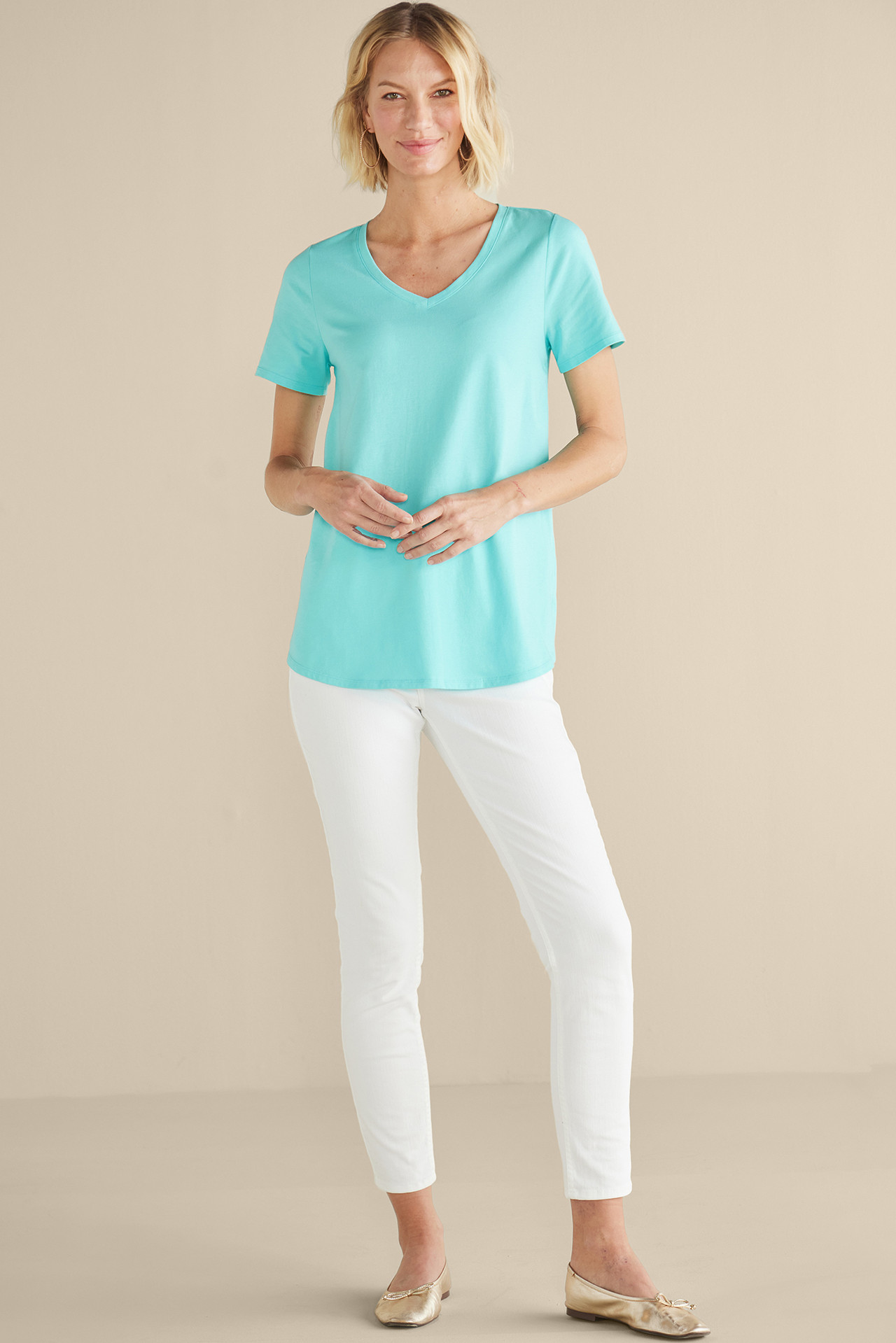 SoftEssential™ Supima® Isabel Short Sleeve Tunic - Soft Surroundings Outlet