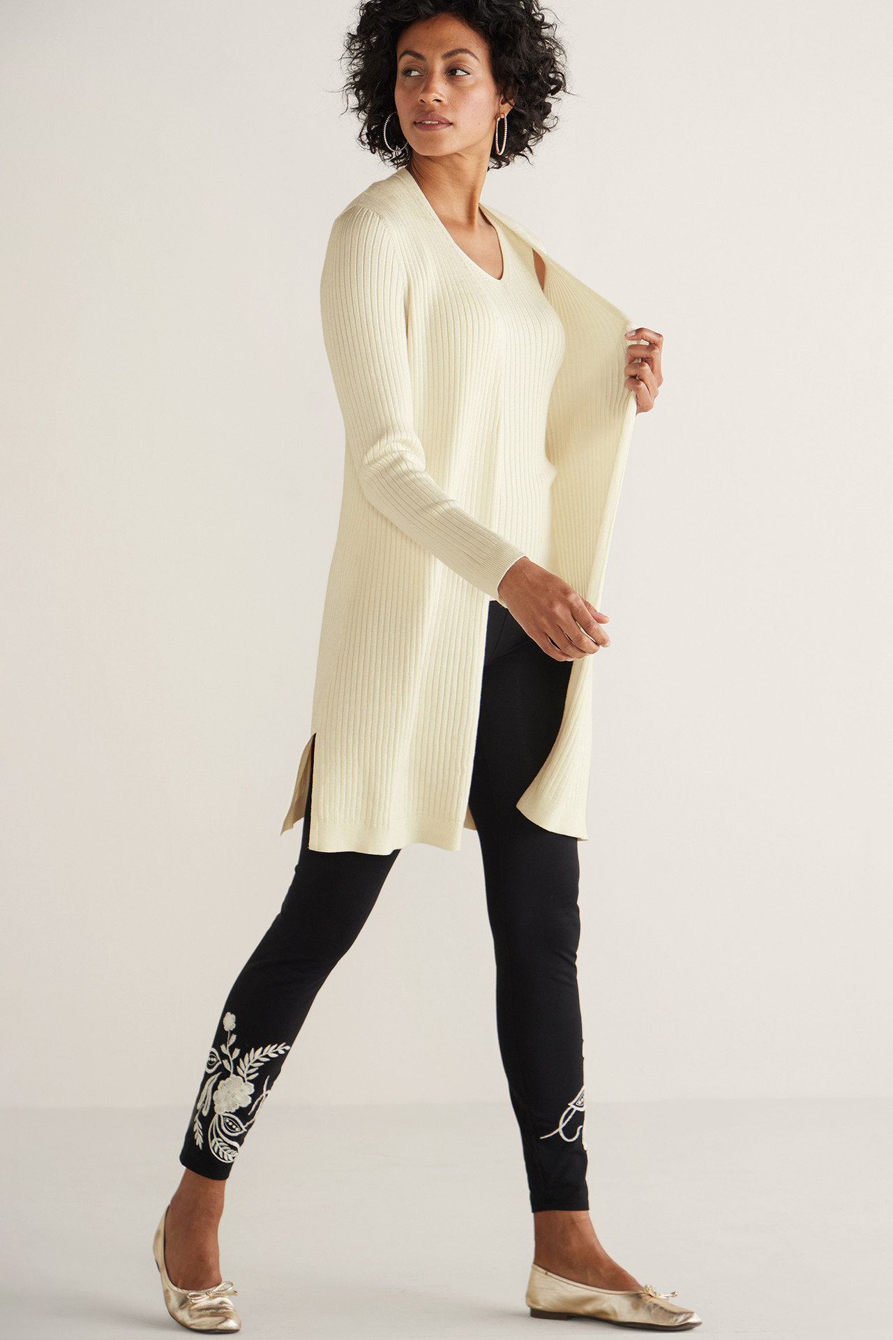 SoftEssential™ Ribbed Long Cardi - Soft Surroundings Outlet