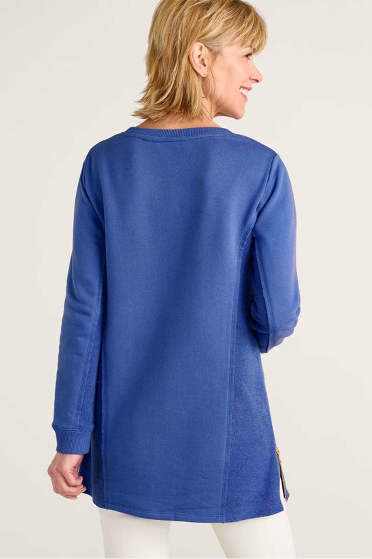 Cosima Side-Zip French Terry Tunic - Soft Surroundings Outlet