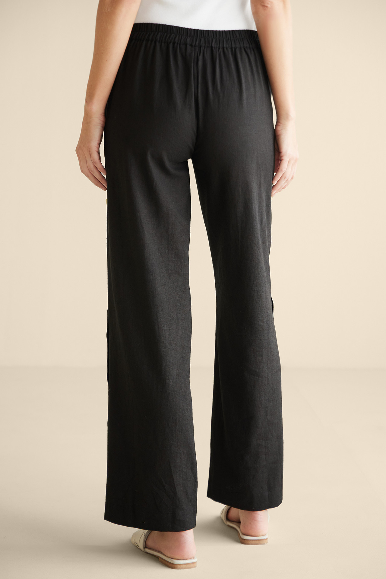 Sonoma Linen Blend Wide Leg Pants - Soft Surroundings Outlet