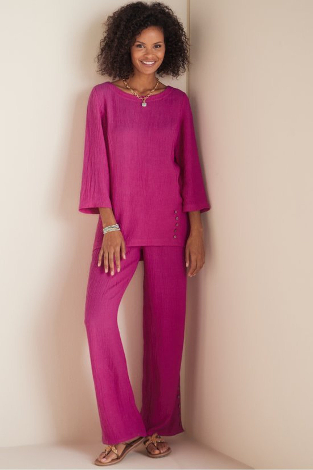 Oceo Gauze Wide-Leg Pants - Soft Surroundings Outlet