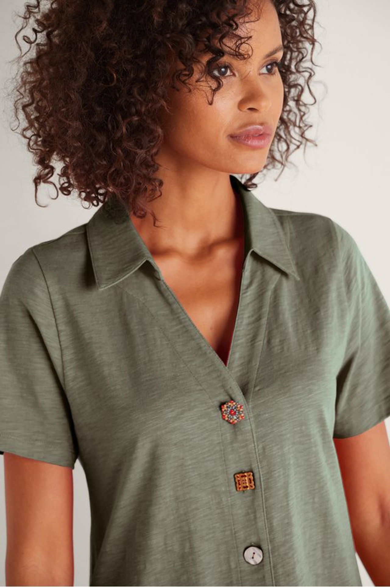 Danielle Button Dress - Soft Surroundings Outlet