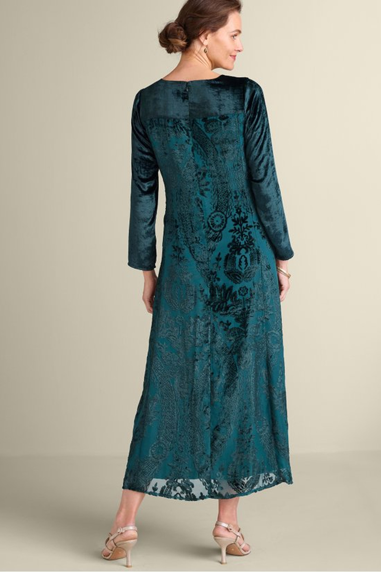 Emaline Velvet Burnout Maxi Dress - Soft Surroundings Outlet